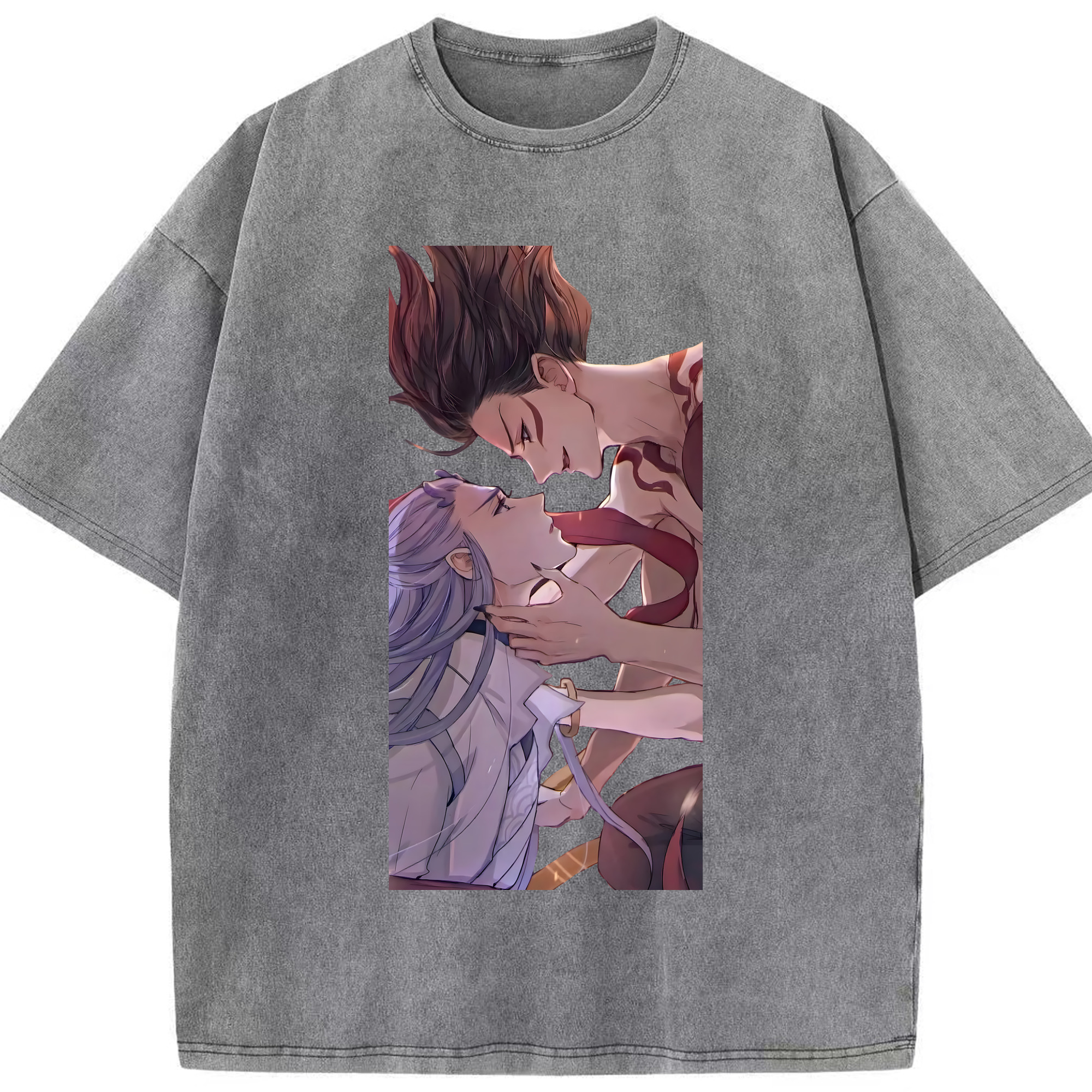 （画像用） Ne Zha 2 ナタ 魔童の大暴れ 綿100% ヴィンテージ風 半袖Tシャツ（フロントプリント）