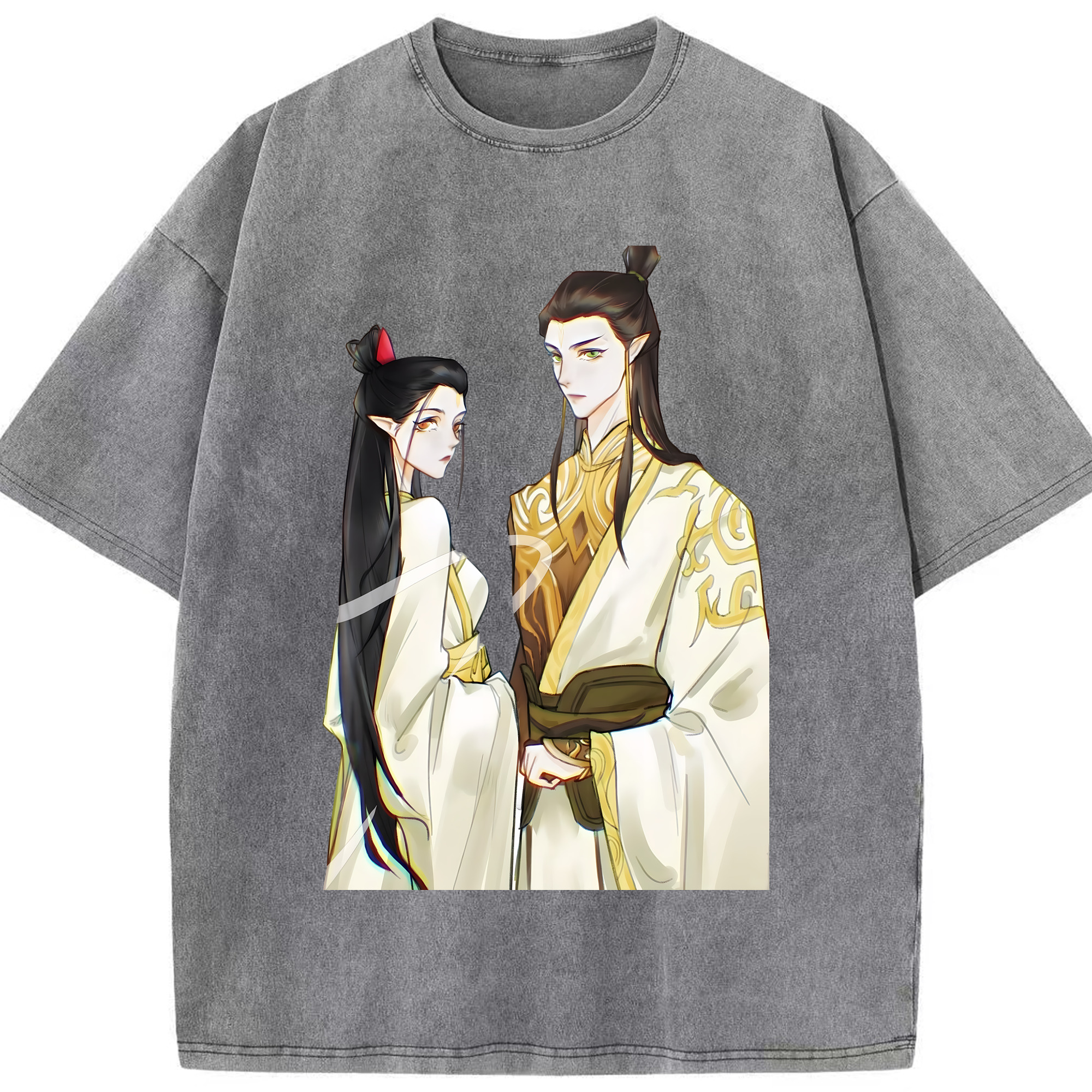 （画像用） Ne Zha 2 ナタ 魔童の大暴れ 綿100% ヴィンテージ風 半袖Tシャツ（フロントプリント）