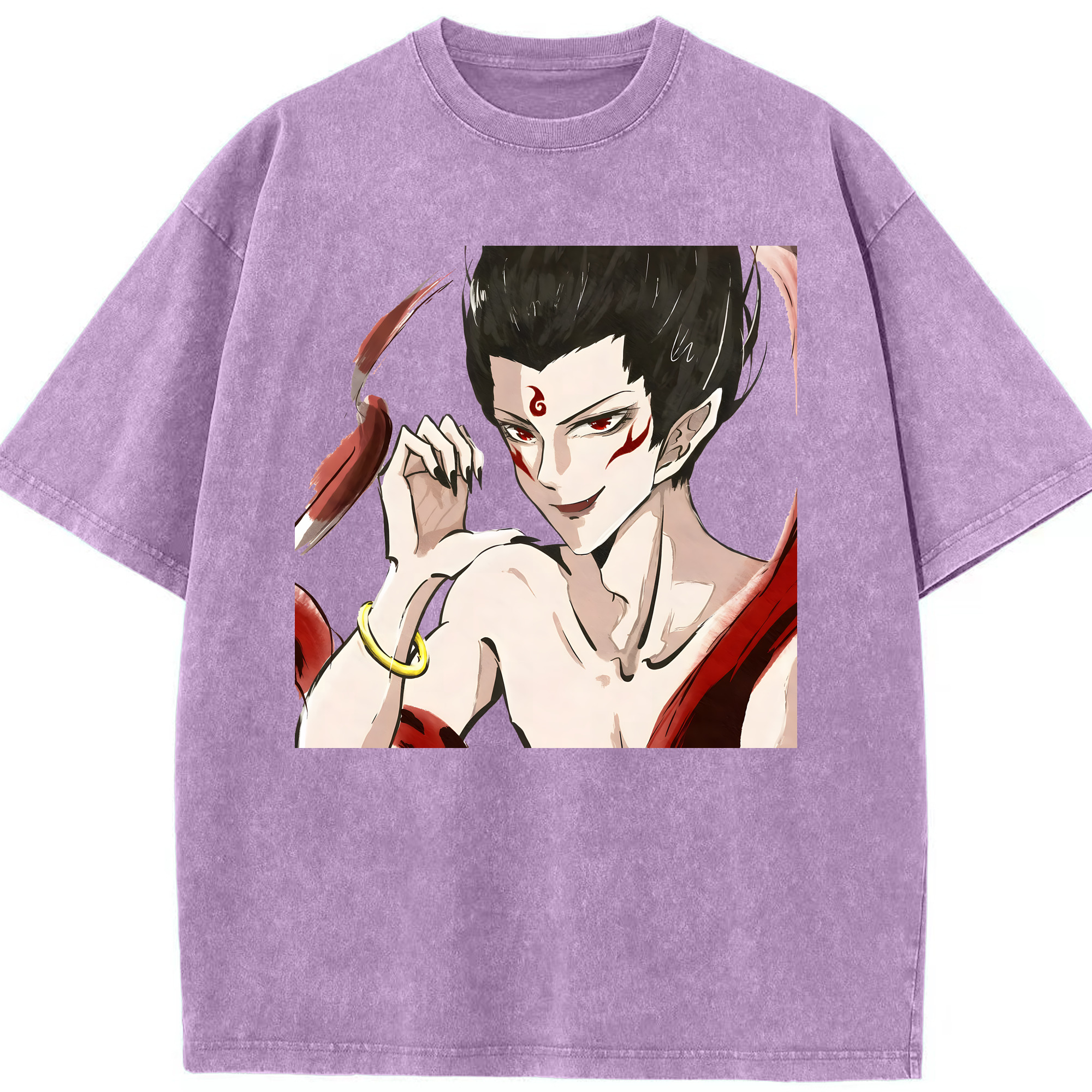 （画像用） Ne Zha 2 ナタ 魔童の大暴れ 綿100% ヴィンテージ風 半袖Tシャツ（フロントプリント）