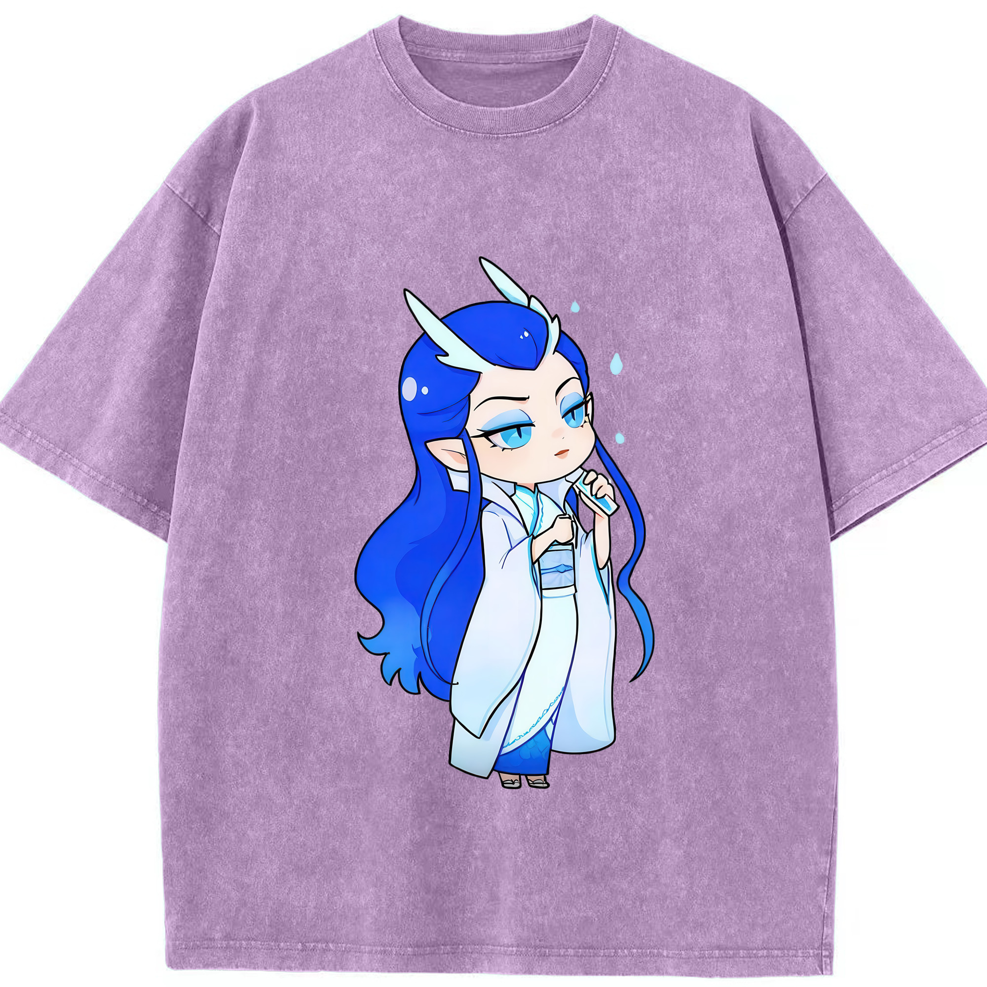 （画像用） Ne Zha 2 ナタ 魔童の大暴れ 綿100% ヴィンテージ風 半袖Tシャツ（フロントプリント）