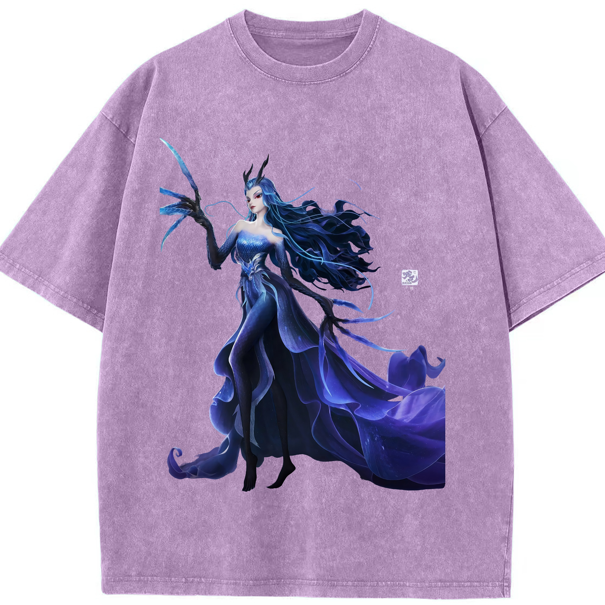 （画像用） Ne Zha 2 ナタ 魔童の大暴れ 綿100% ヴィンテージ風 半袖Tシャツ（フロントプリント）