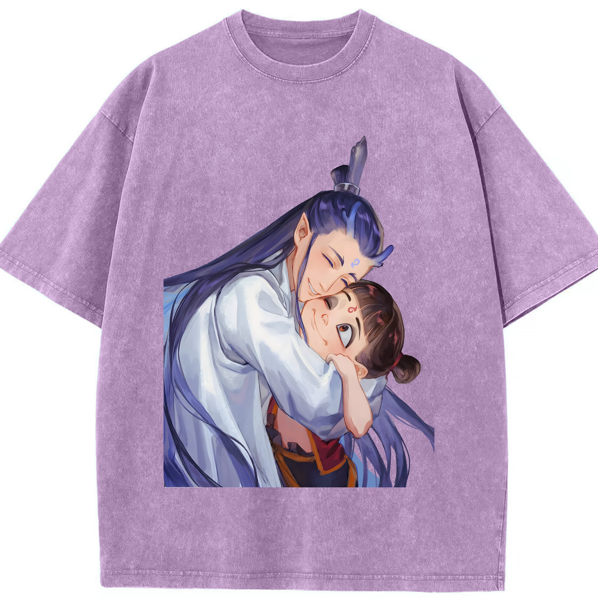 （画像用） Ne Zha 2 ナタ 魔童の大暴れ 綿100% ヴィンテージ風 半袖Tシャツ（フロントプリント）
