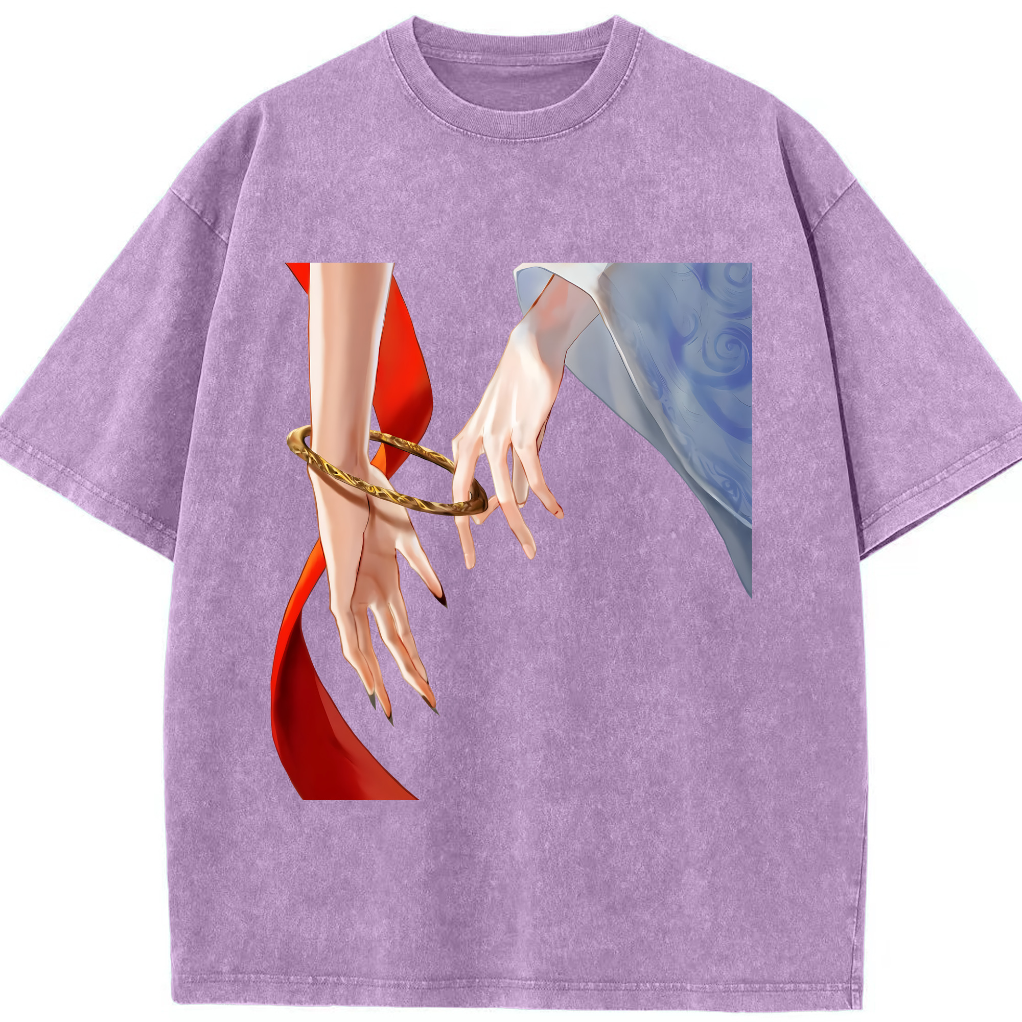 （画像用） Ne Zha 2 ナタ 魔童の大暴れ 綿100% ヴィンテージ風 半袖Tシャツ（フロントプリント）