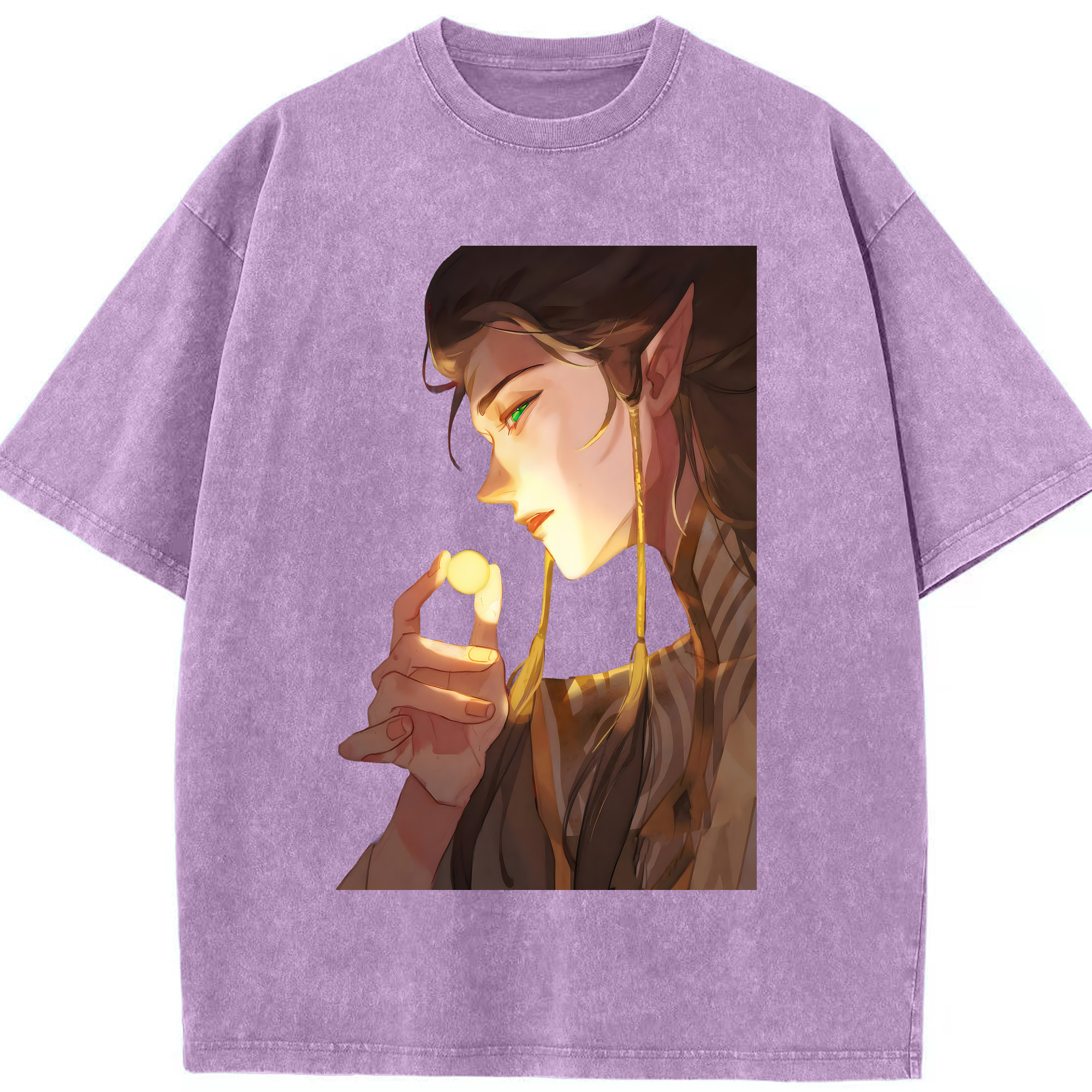 （画像用） Ne Zha 2 ナタ 魔童の大暴れ 綿100% ヴィンテージ風 半袖Tシャツ（フロントプリント）
