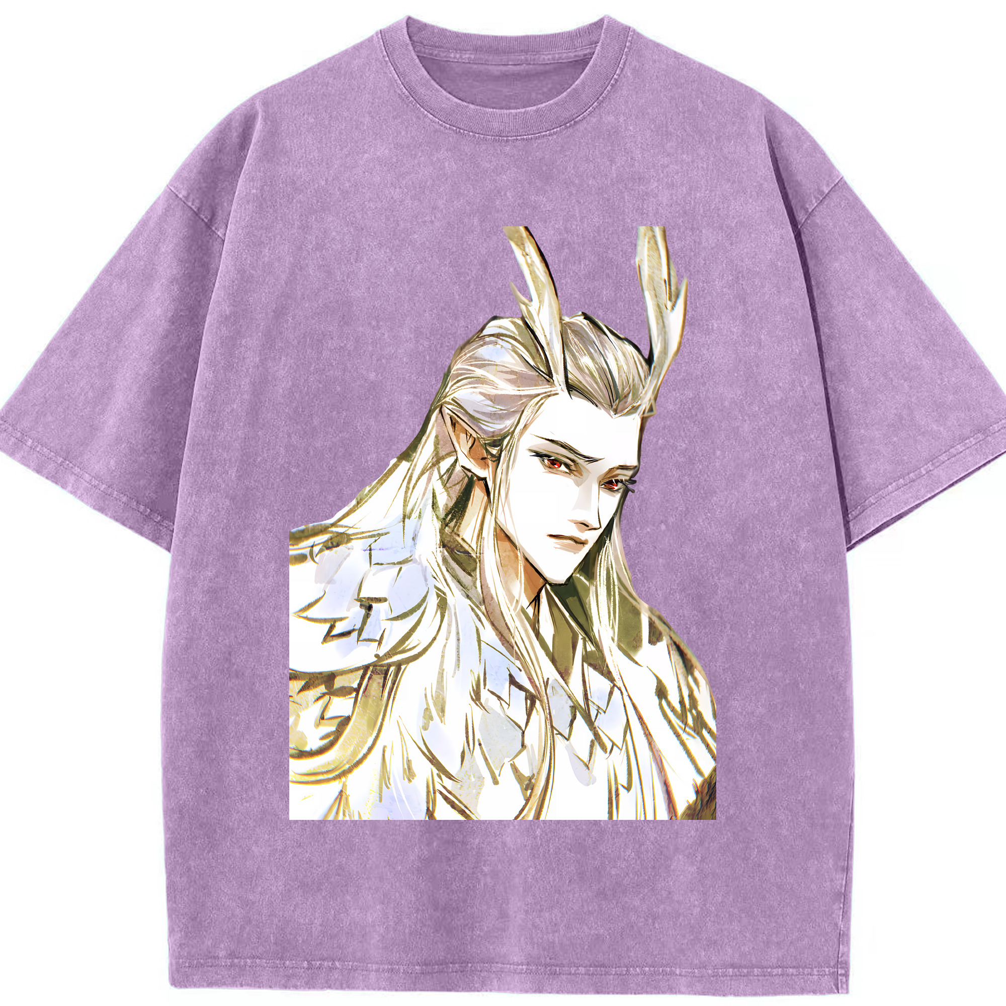 （画像用） Ne Zha 2 ナタ 魔童の大暴れ 綿100% ヴィンテージ風 半袖Tシャツ（フロントプリント）