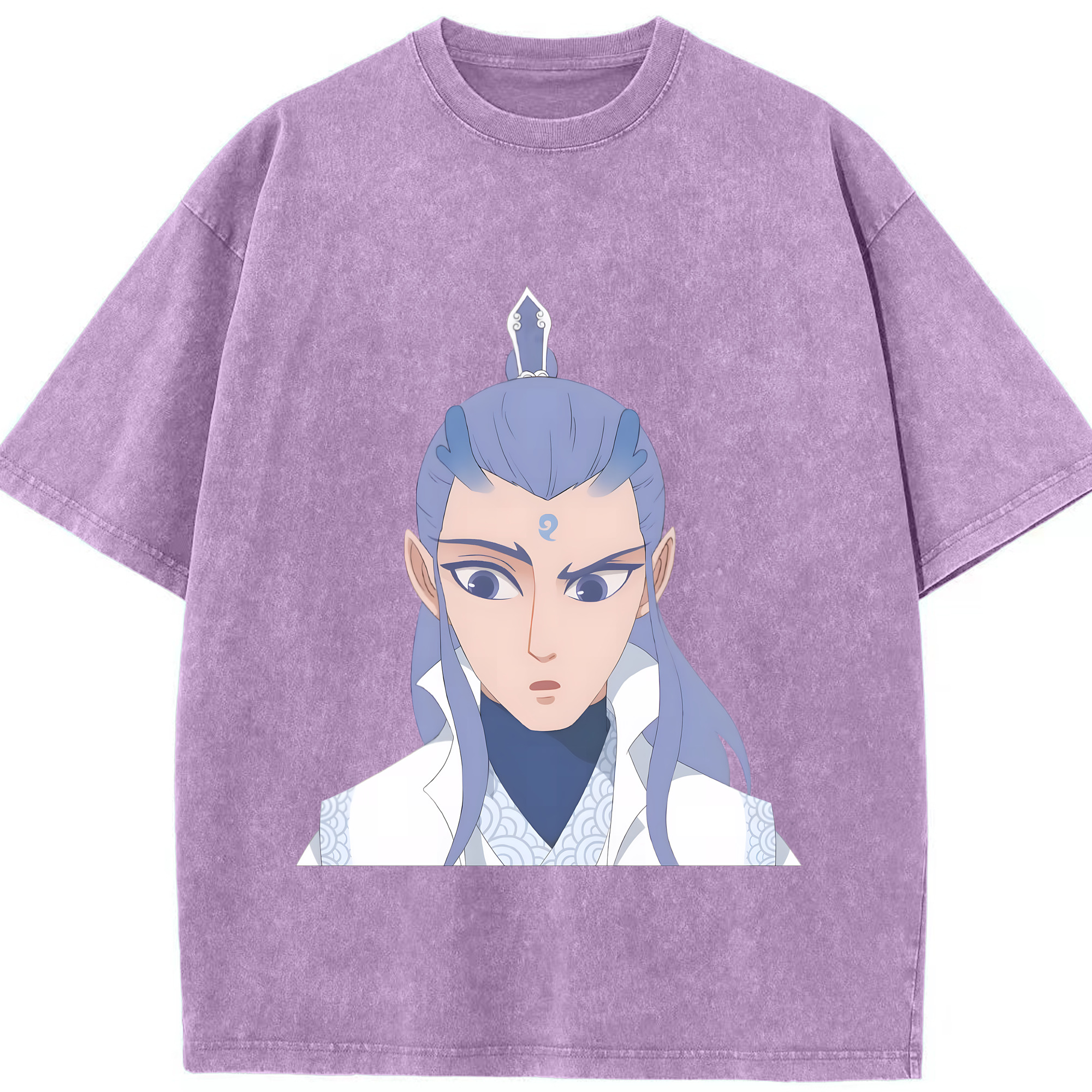 （画像用） Ne Zha 2 ナタ 魔童の大暴れ 綿100% ヴィンテージ風 半袖Tシャツ（フロントプリント）