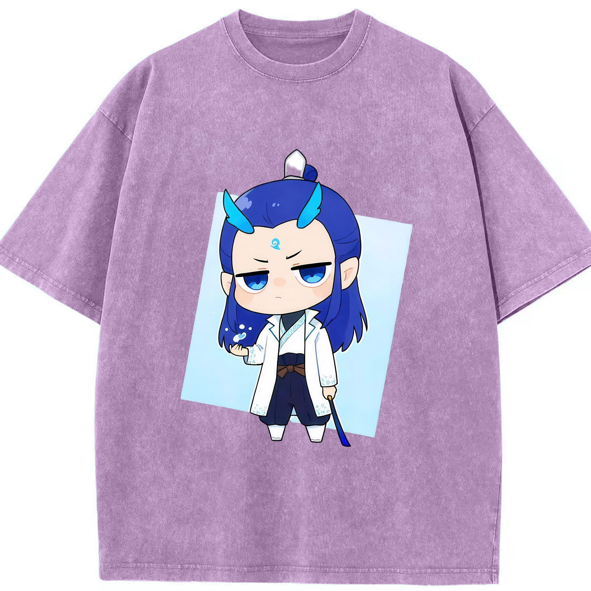 （画像用） Ne Zha 2 ナタ 魔童の大暴れ 綿100% ヴィンテージ風 半袖Tシャツ（フロントプリント）
