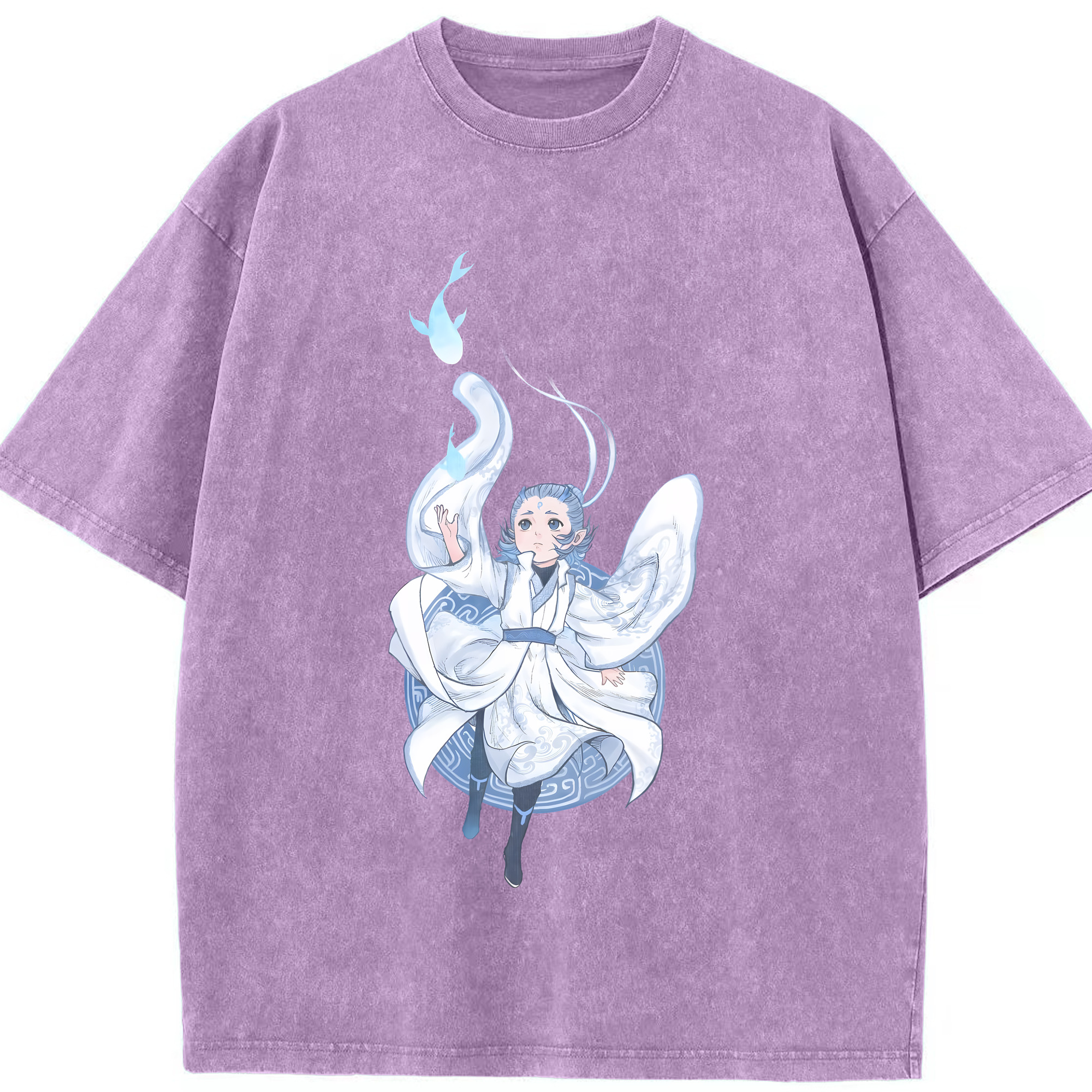 （画像用） Ne Zha 2 ナタ 魔童の大暴れ 綿100% ヴィンテージ風 半袖Tシャツ（フロントプリント）