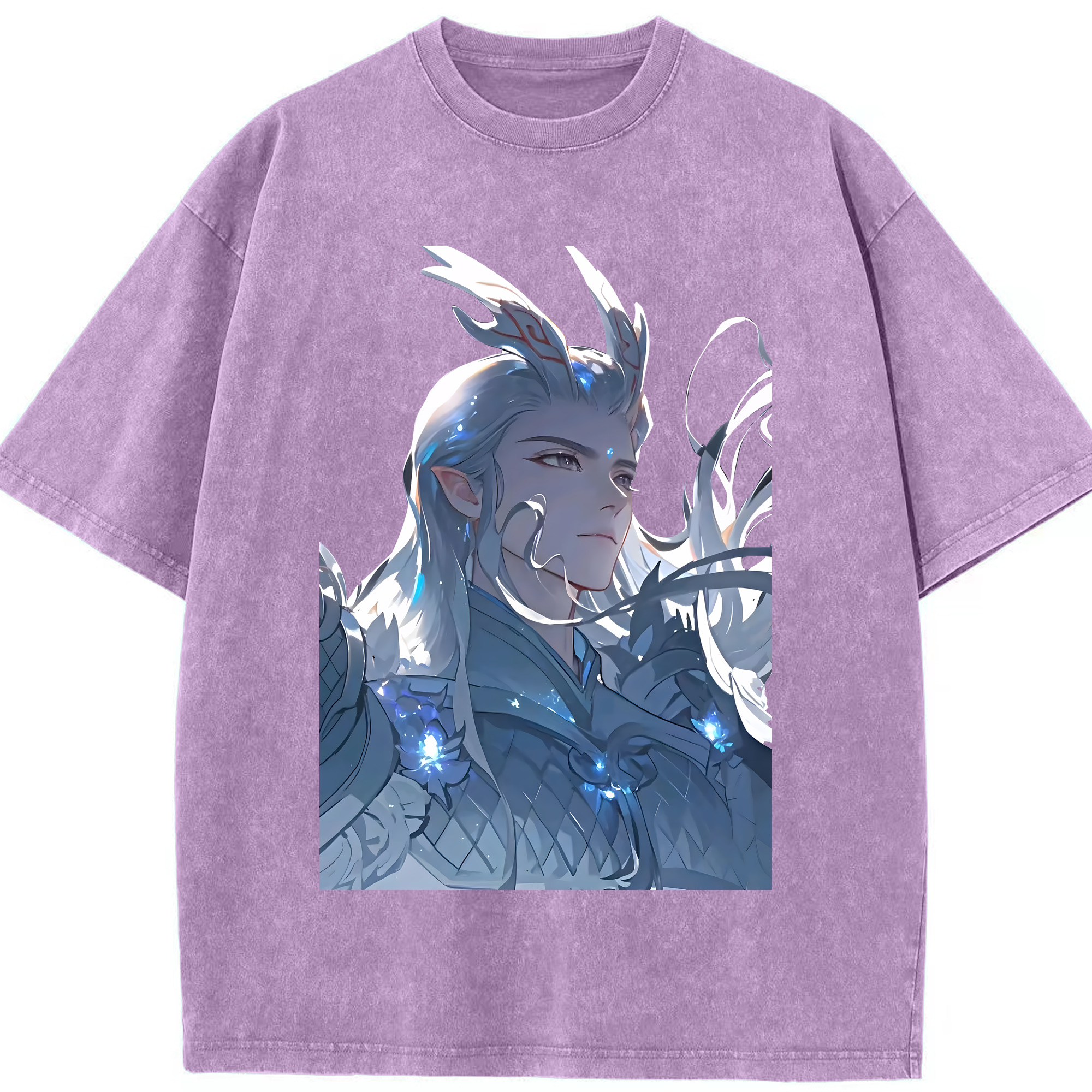 （画像用） Ne Zha 2 ナタ 魔童の大暴れ 綿100% ヴィンテージ風 半袖Tシャツ（フロントプリント）