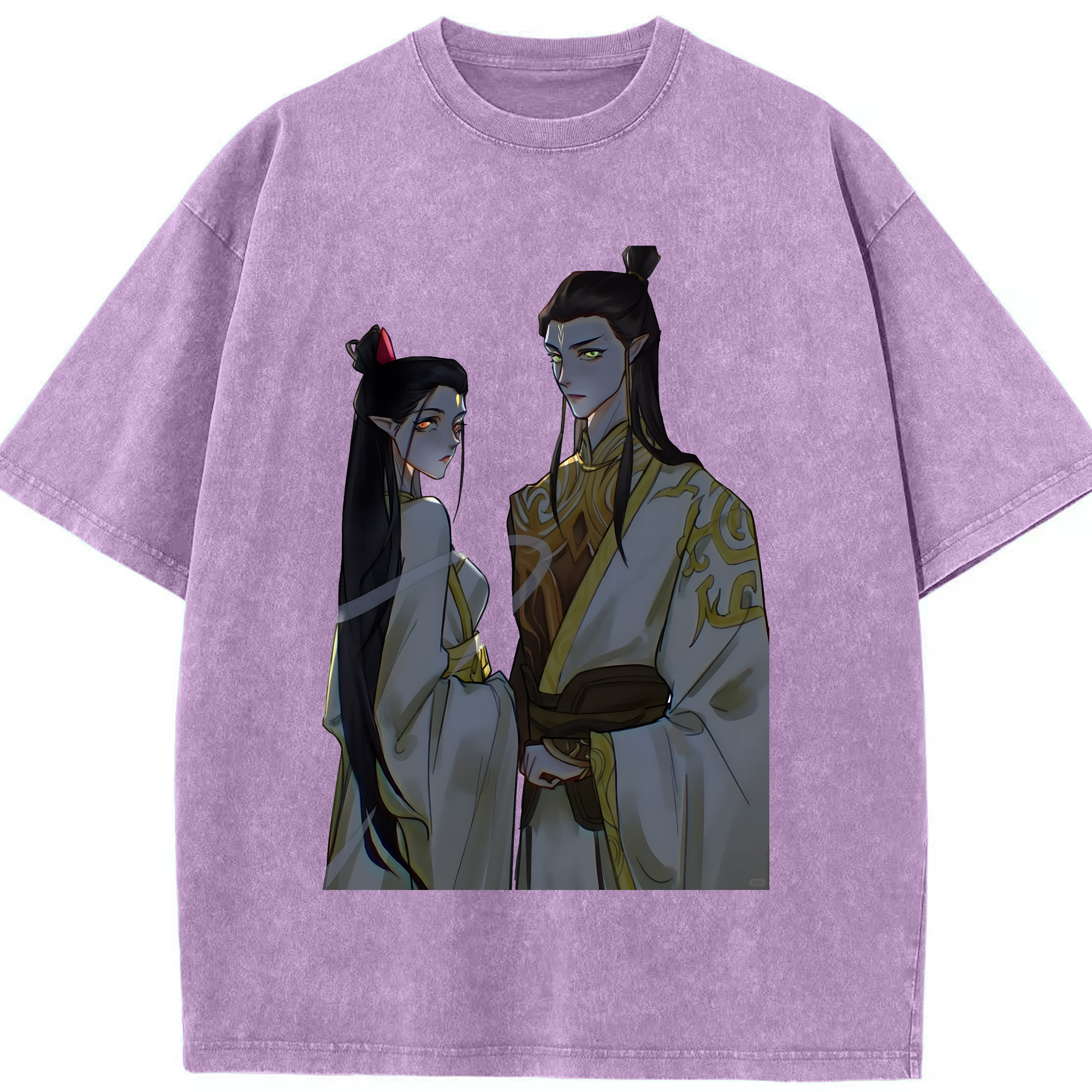 （画像用） Ne Zha 2 ナタ 魔童の大暴れ 綿100% ヴィンテージ風 半袖Tシャツ（フロントプリント）