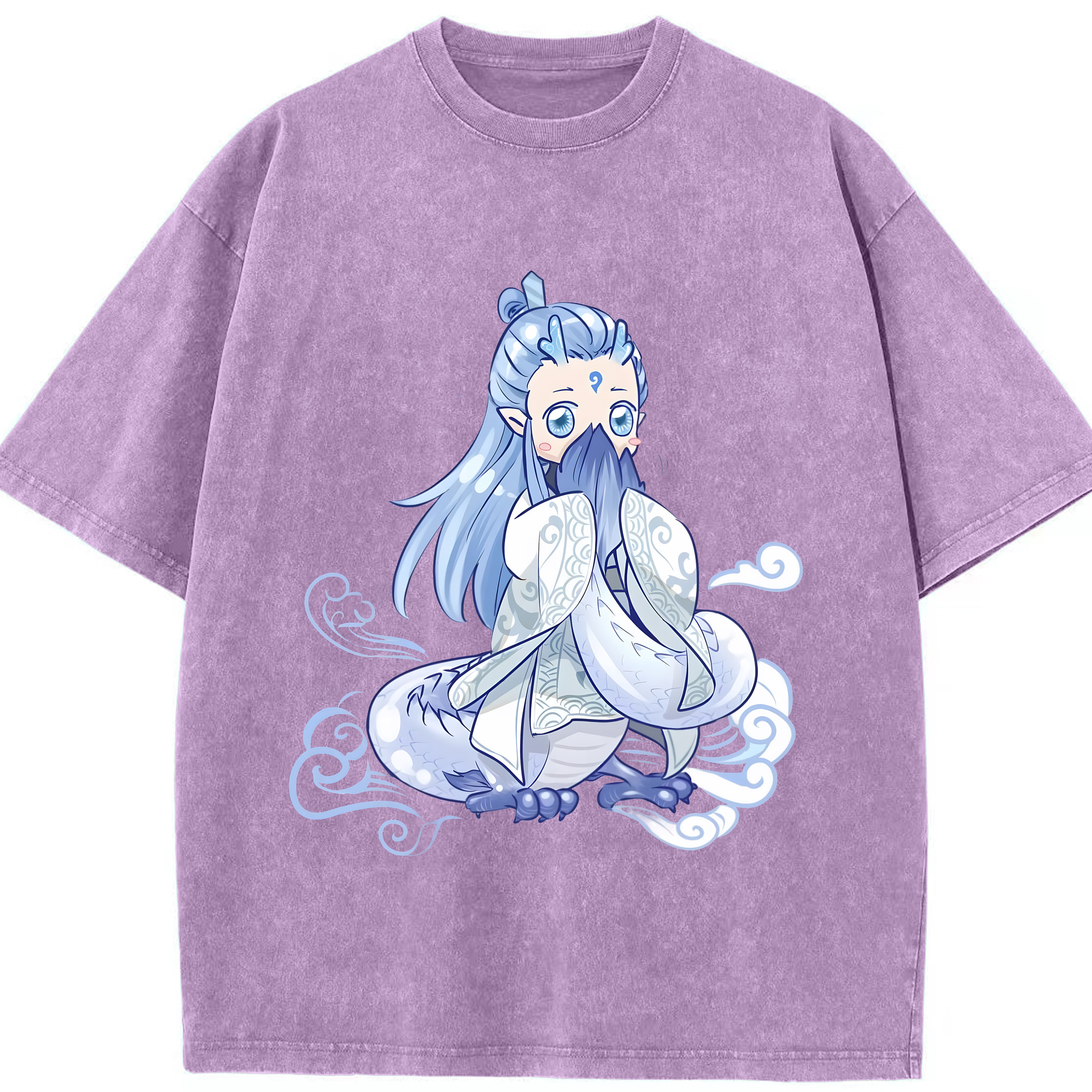 （画像用） Ne Zha 2 ナタ 魔童の大暴れ 綿100% ヴィンテージ風 半袖Tシャツ（フロントプリント）