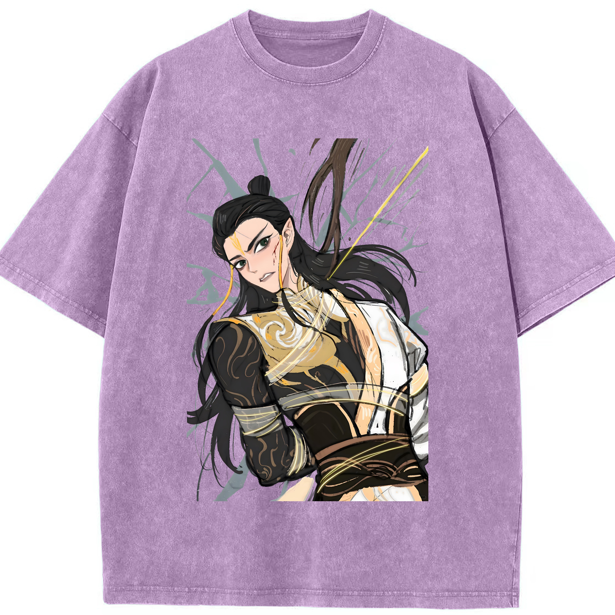 （画像用） Ne Zha 2 ナタ 魔童の大暴れ 綿100% ヴィンテージ風 半袖Tシャツ（フロントプリント）