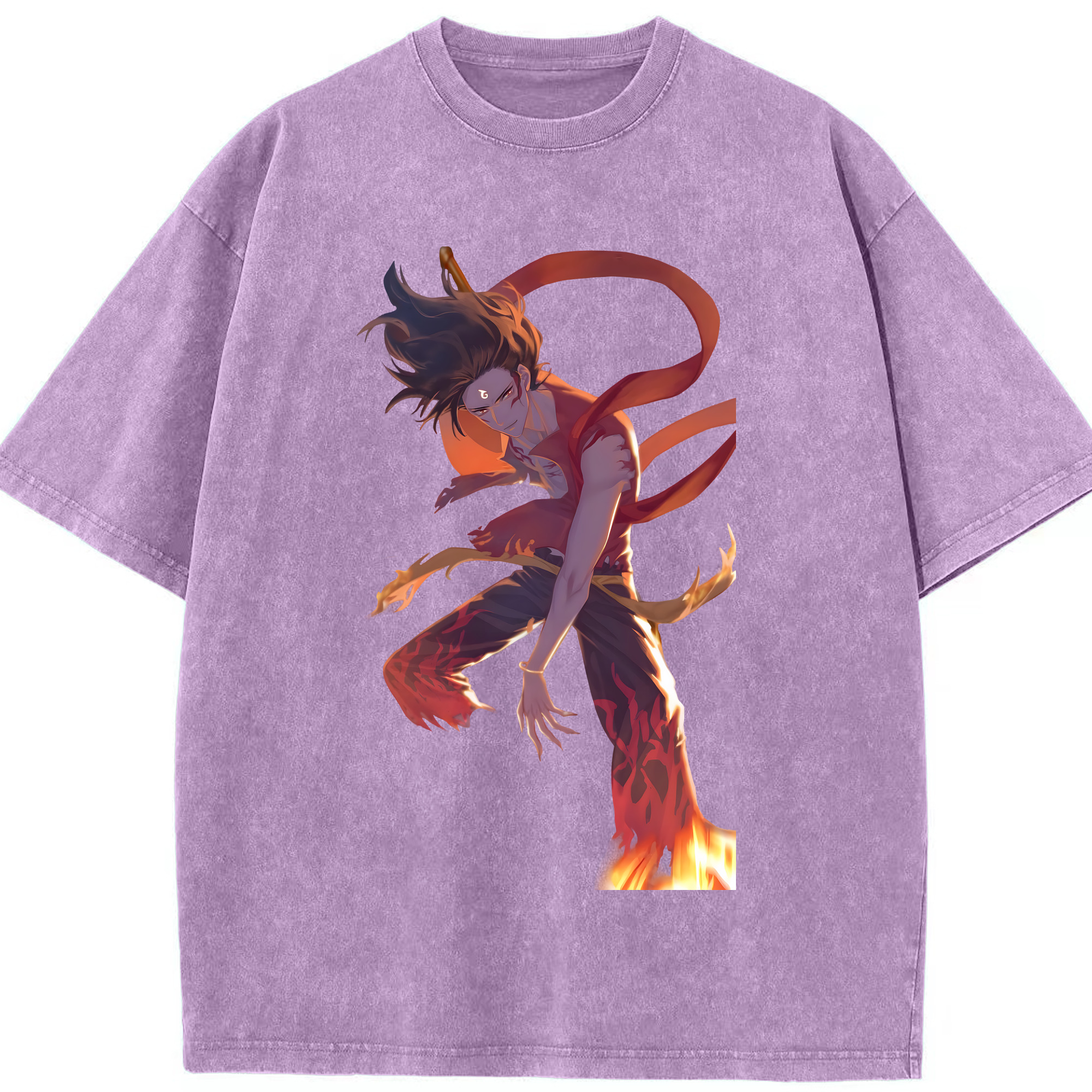 （画像用） Ne Zha 2 ナタ 魔童の大暴れ 綿100% ヴィンテージ風 半袖Tシャツ（フロントプリント）
