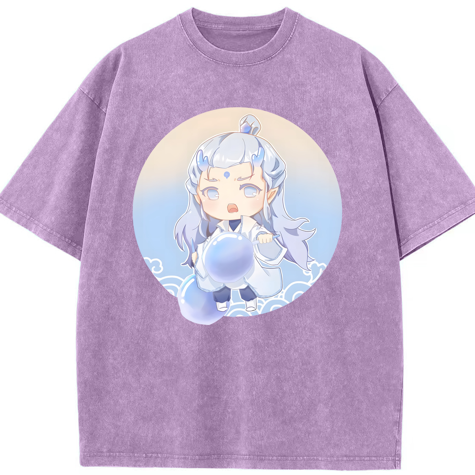 （画像用） Ne Zha 2 ナタ 魔童の大暴れ 綿100% ヴィンテージ風 半袖Tシャツ（フロントプリント）