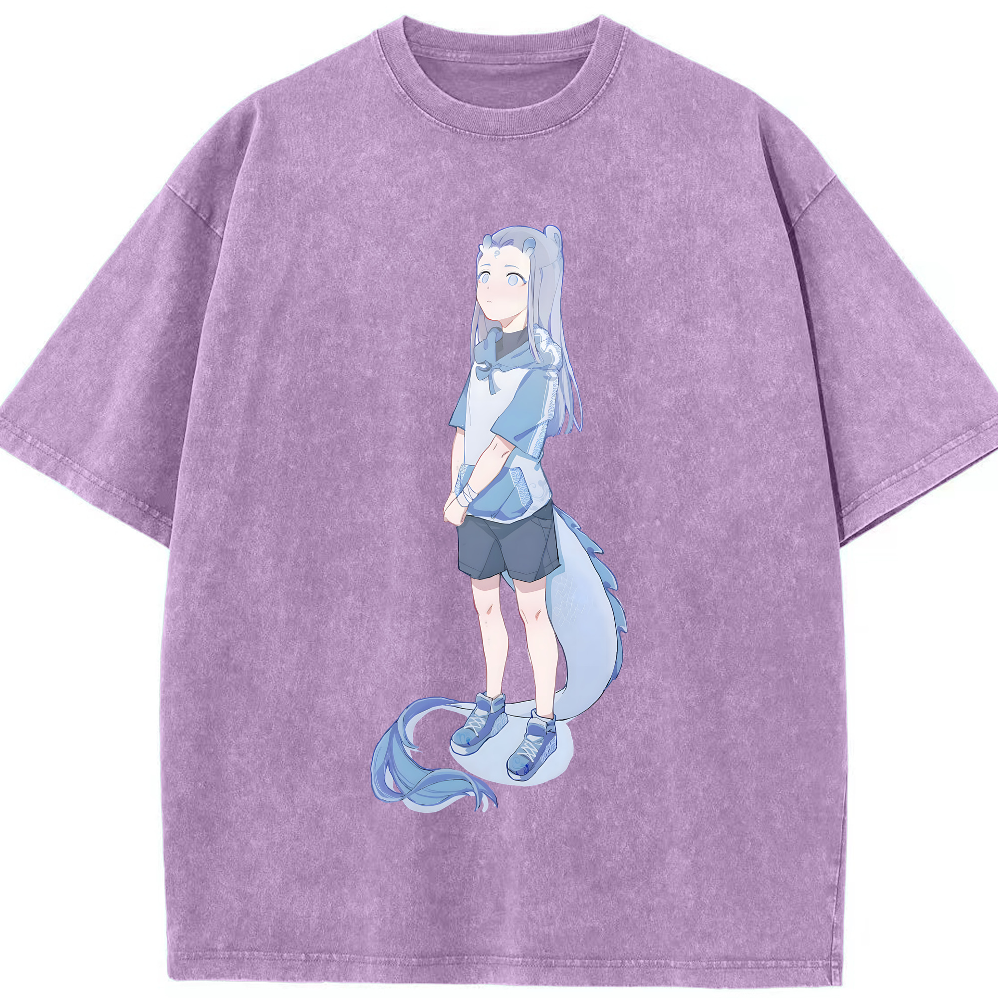 （画像用） Ne Zha 2 ナタ 魔童の大暴れ 綿100% ヴィンテージ風 半袖Tシャツ（フロントプリント）