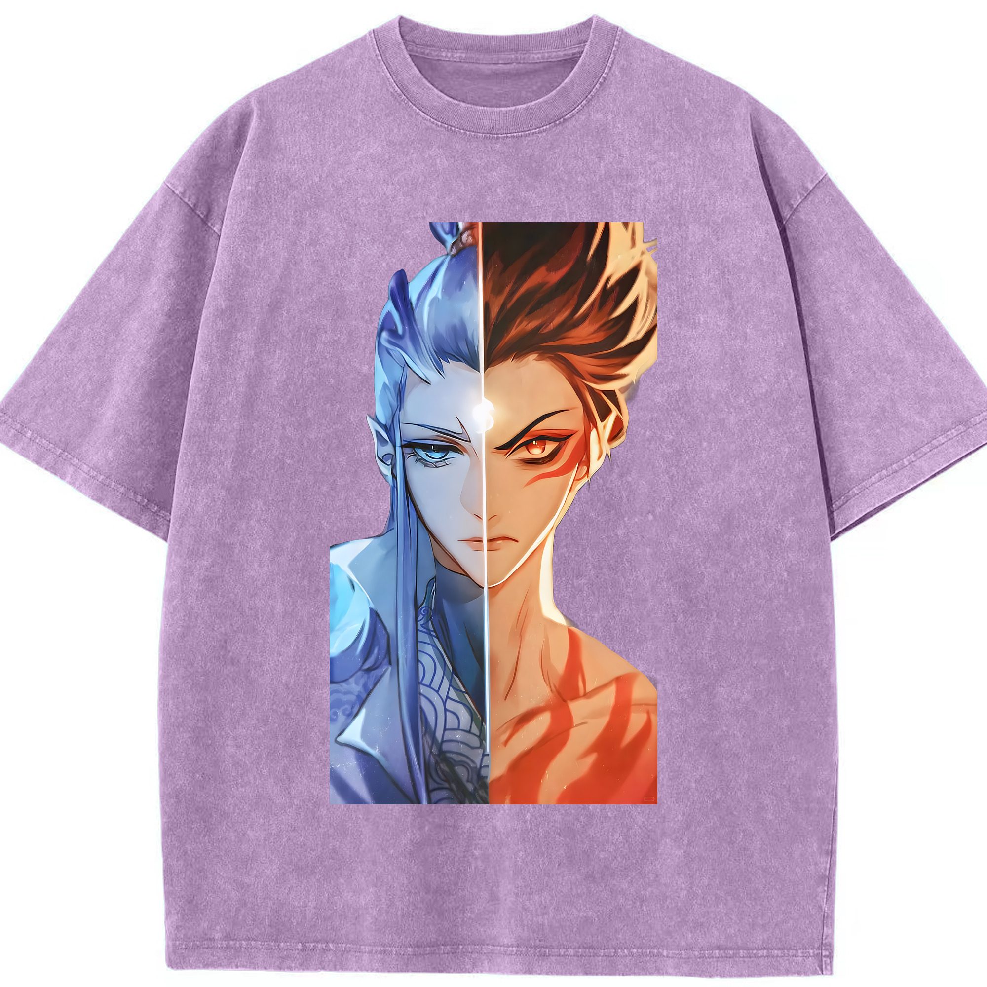 （画像用） Ne Zha 2 ナタ 魔童の大暴れ 綿100% ヴィンテージ風 半袖Tシャツ（フロントプリント）