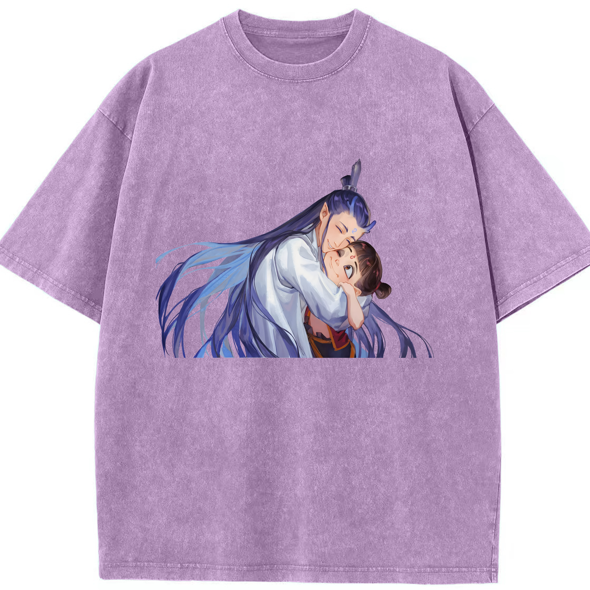 （画像用） Ne Zha 2 ナタ 魔童の大暴れ 綿100% ヴィンテージ風 半袖Tシャツ（フロントプリント）