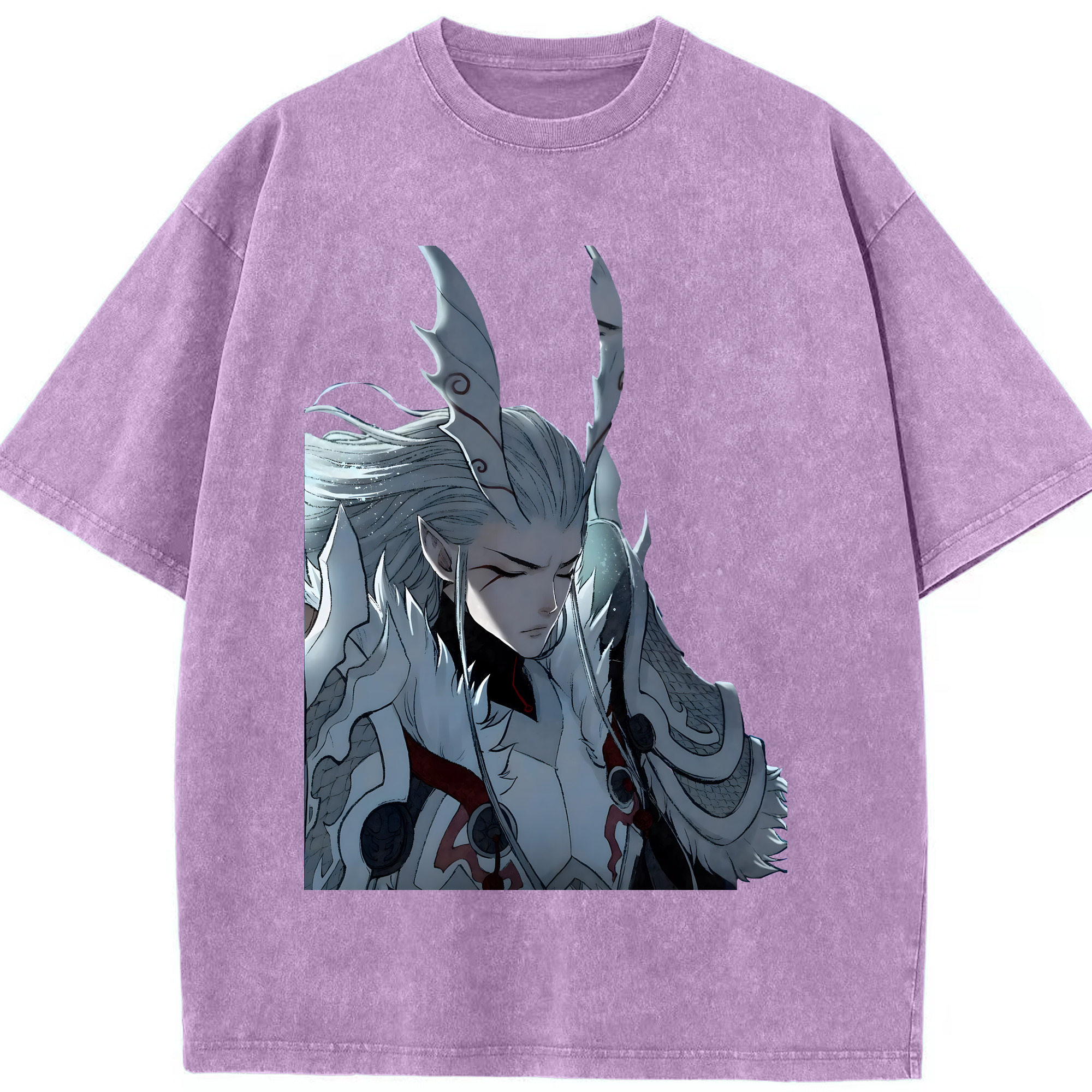 （画像用） Ne Zha 2 ナタ 魔童の大暴れ 綿100% ヴィンテージ風 半袖Tシャツ（フロントプリント）