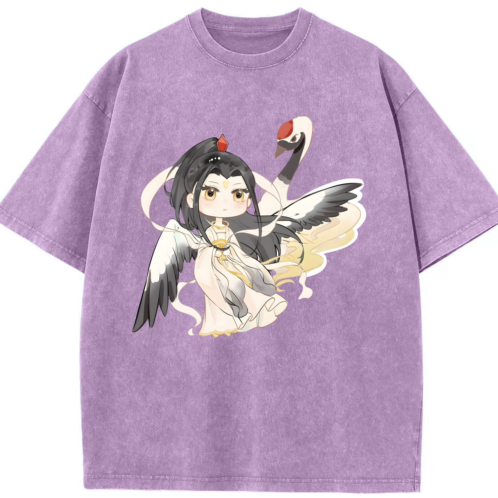 （画像用） Ne Zha 2 ナタ 魔童の大暴れ 綿100% ヴィンテージ風 半袖Tシャツ（フロントプリント）