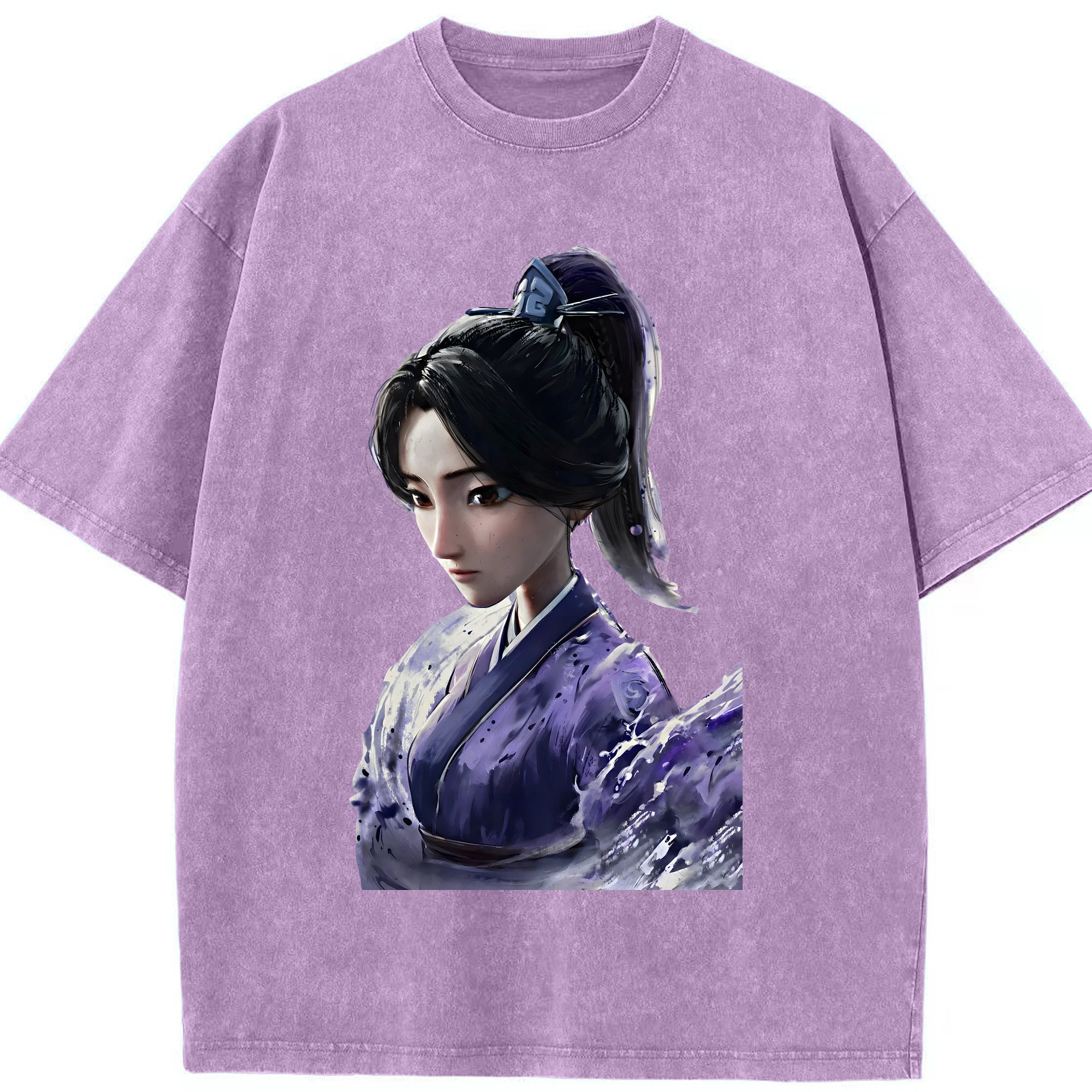 （画像用） Ne Zha 2 ナタ 魔童の大暴れ 綿100% ヴィンテージ風 半袖Tシャツ（フロントプリント）
