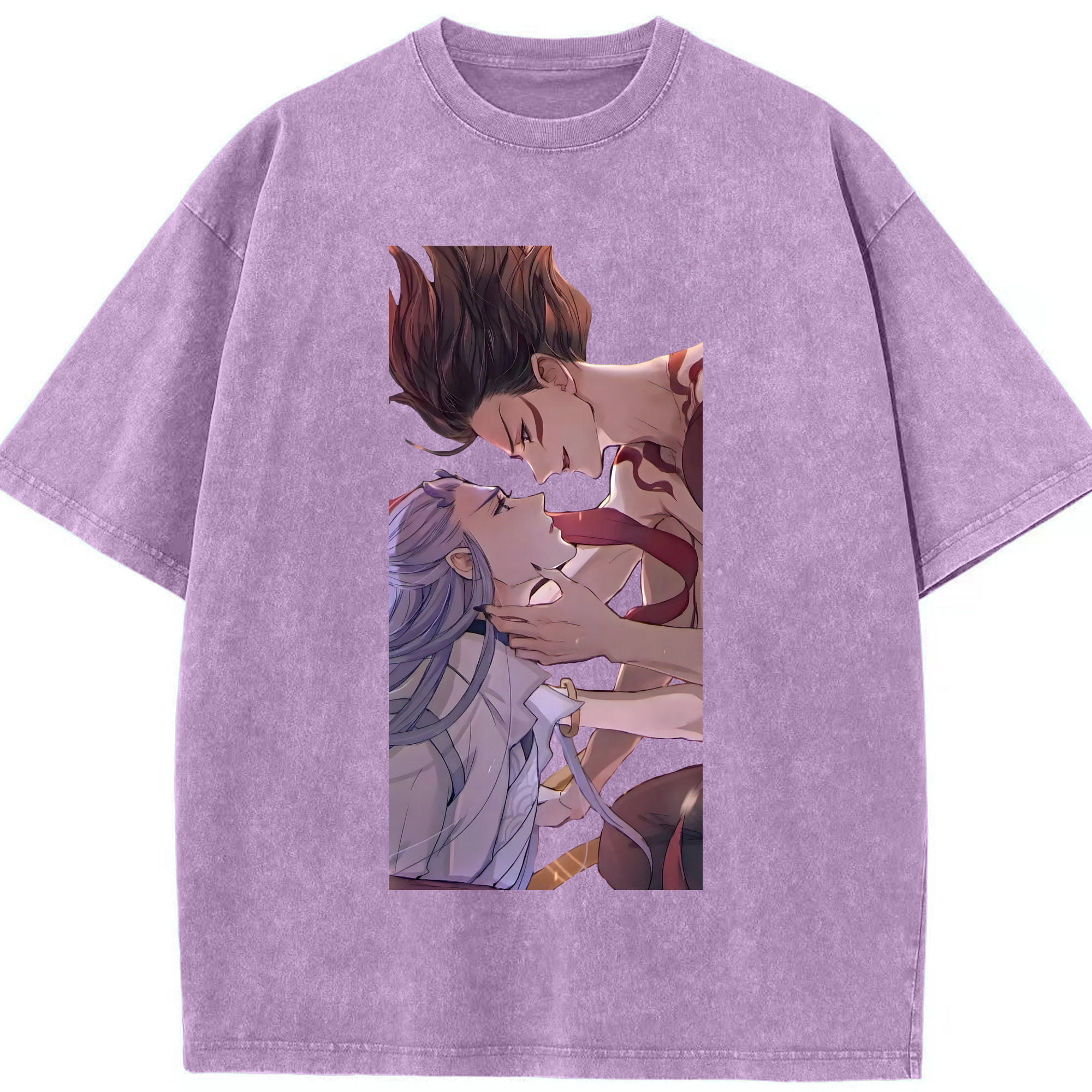 （画像用） Ne Zha 2 ナタ 魔童の大暴れ 綿100% ヴィンテージ風 半袖Tシャツ（フロントプリント）
