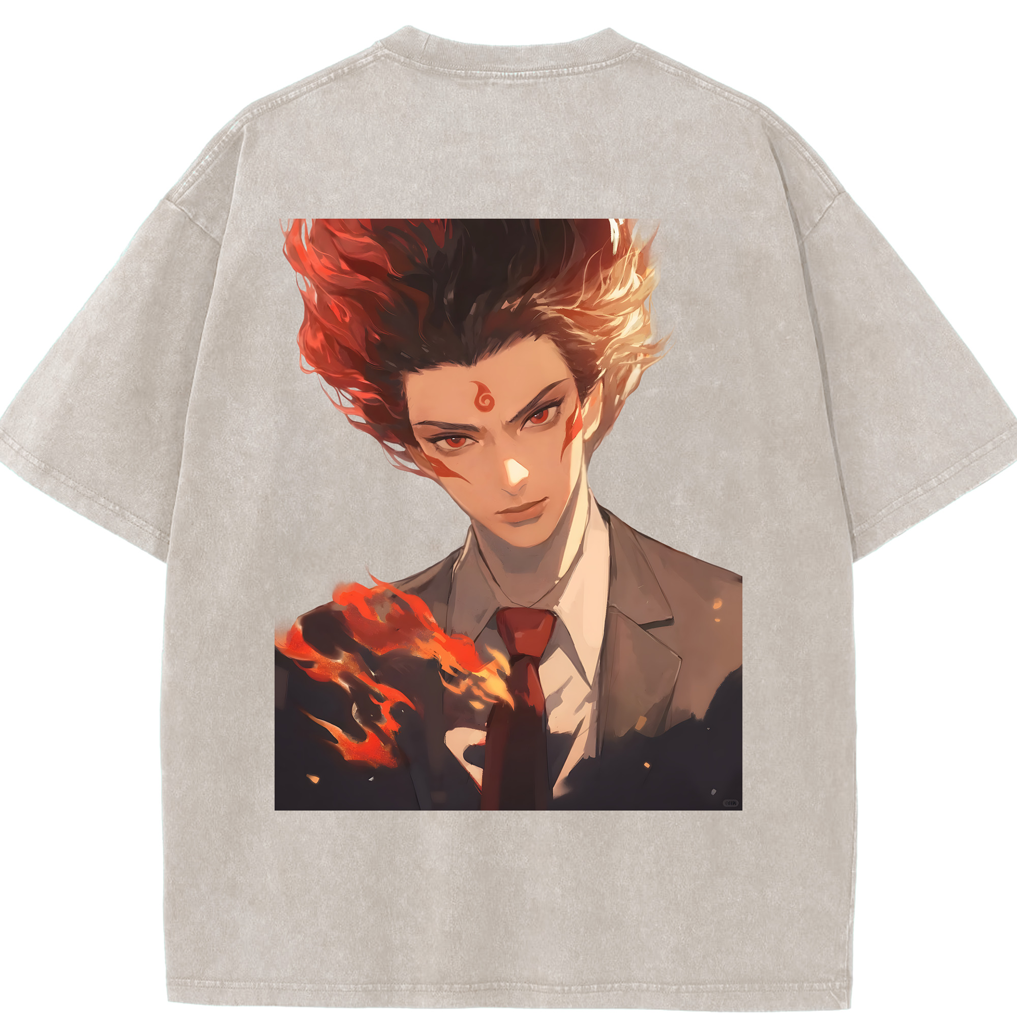 （画像用） Ne Zha 2 ナタ 魔童の大暴れ 綿100% ヴィンテージ風 半袖Tシャツ（背面プリント）