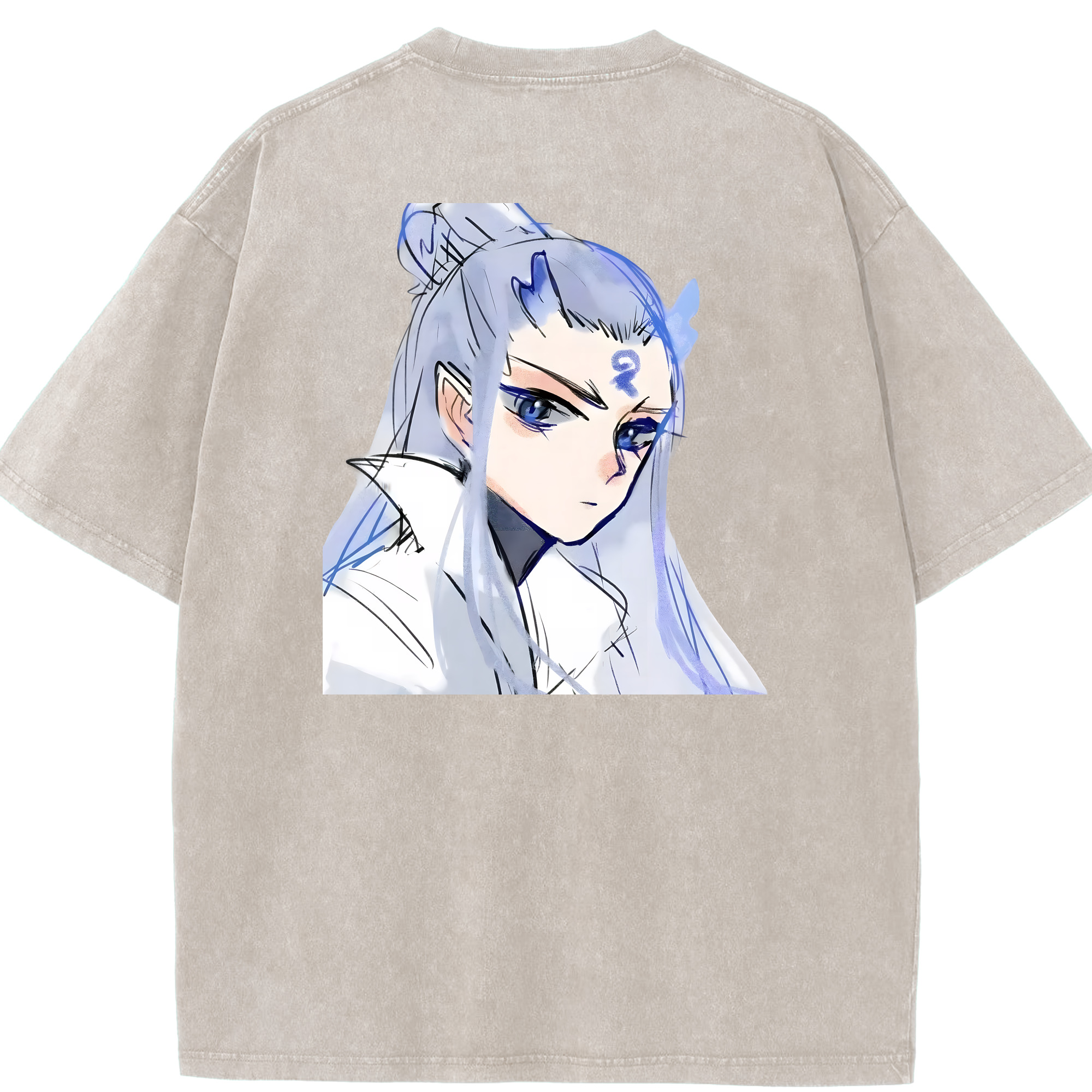 （画像用） Ne Zha 2 ナタ 魔童の大暴れ 綿100% ヴィンテージ風 半袖Tシャツ（背面プリント）
