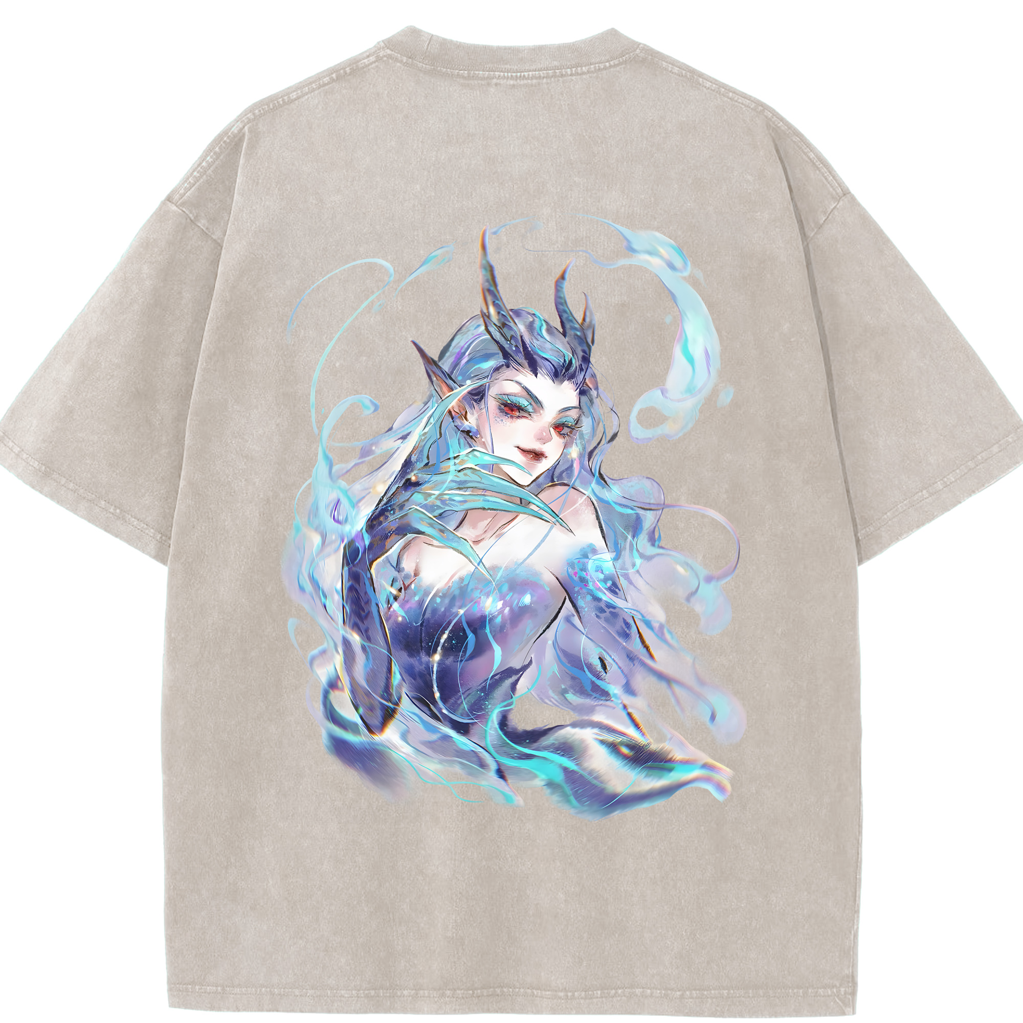（画像用） Ne Zha 2 ナタ 魔童の大暴れ 綿100% ヴィンテージ風 半袖Tシャツ（背面プリント）