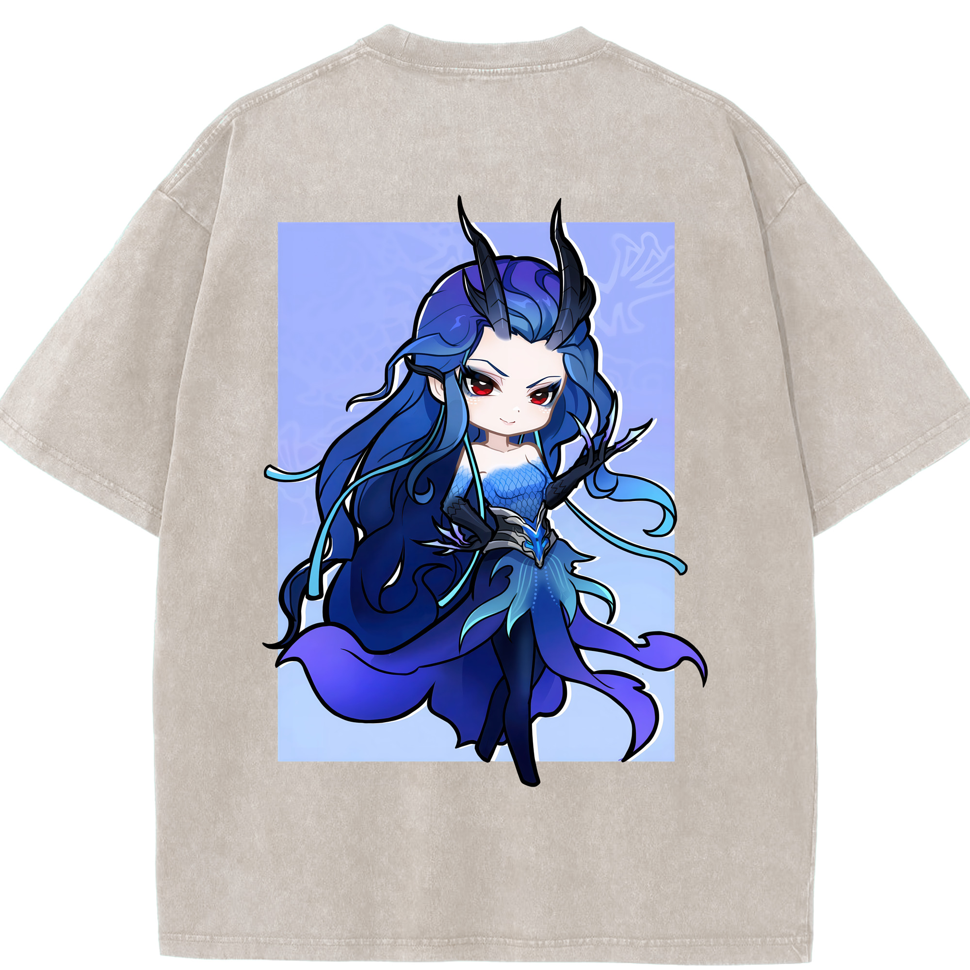 （画像用） Ne Zha 2 ナタ 魔童の大暴れ 綿100% ヴィンテージ風 半袖Tシャツ（背面プリント）