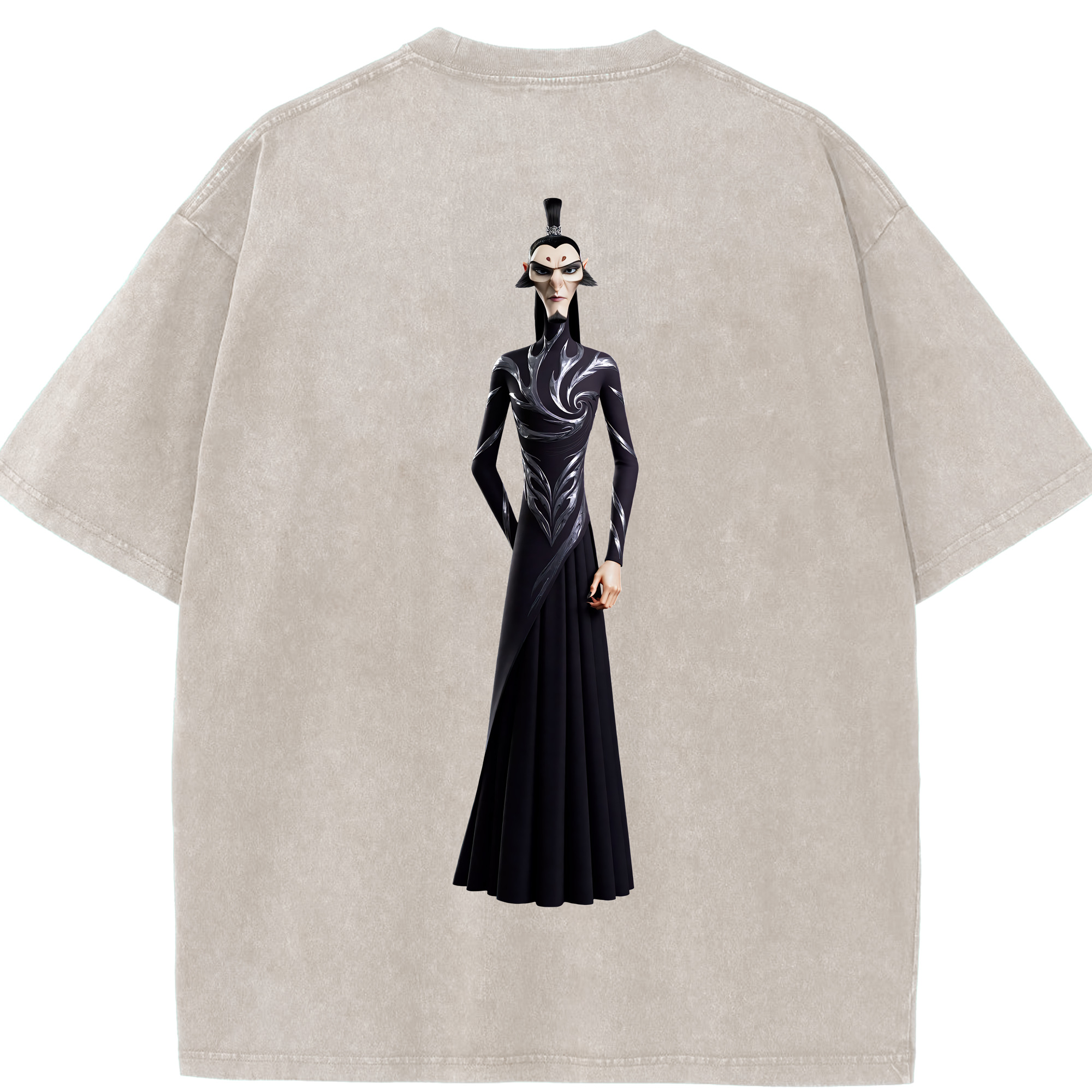 （画像用） Ne Zha 2 ナタ 魔童の大暴れ 綿100% ヴィンテージ風 半袖Tシャツ（背面プリント）