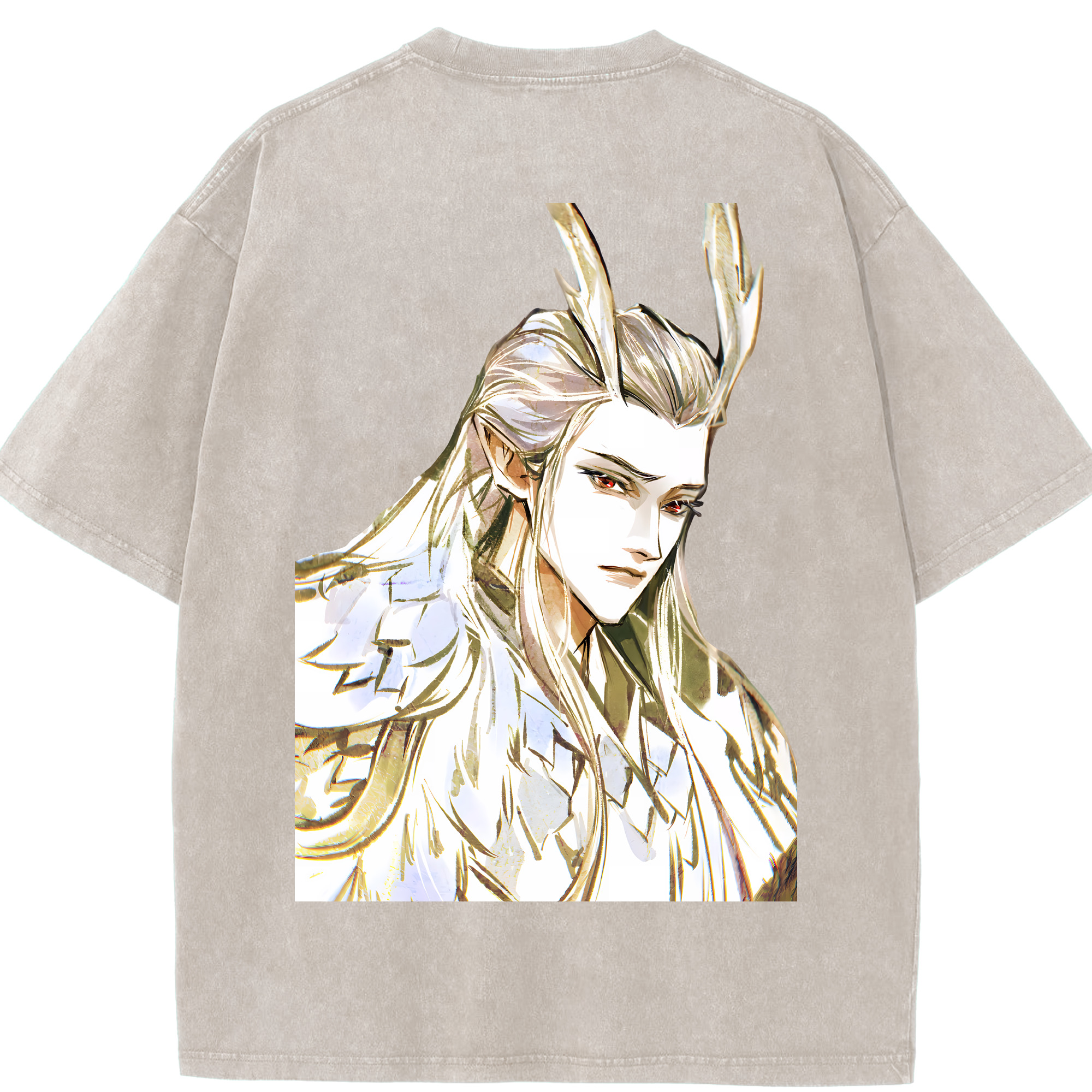 （画像用） Ne Zha 2 ナタ 魔童の大暴れ 綿100% ヴィンテージ風 半袖Tシャツ（背面プリント）