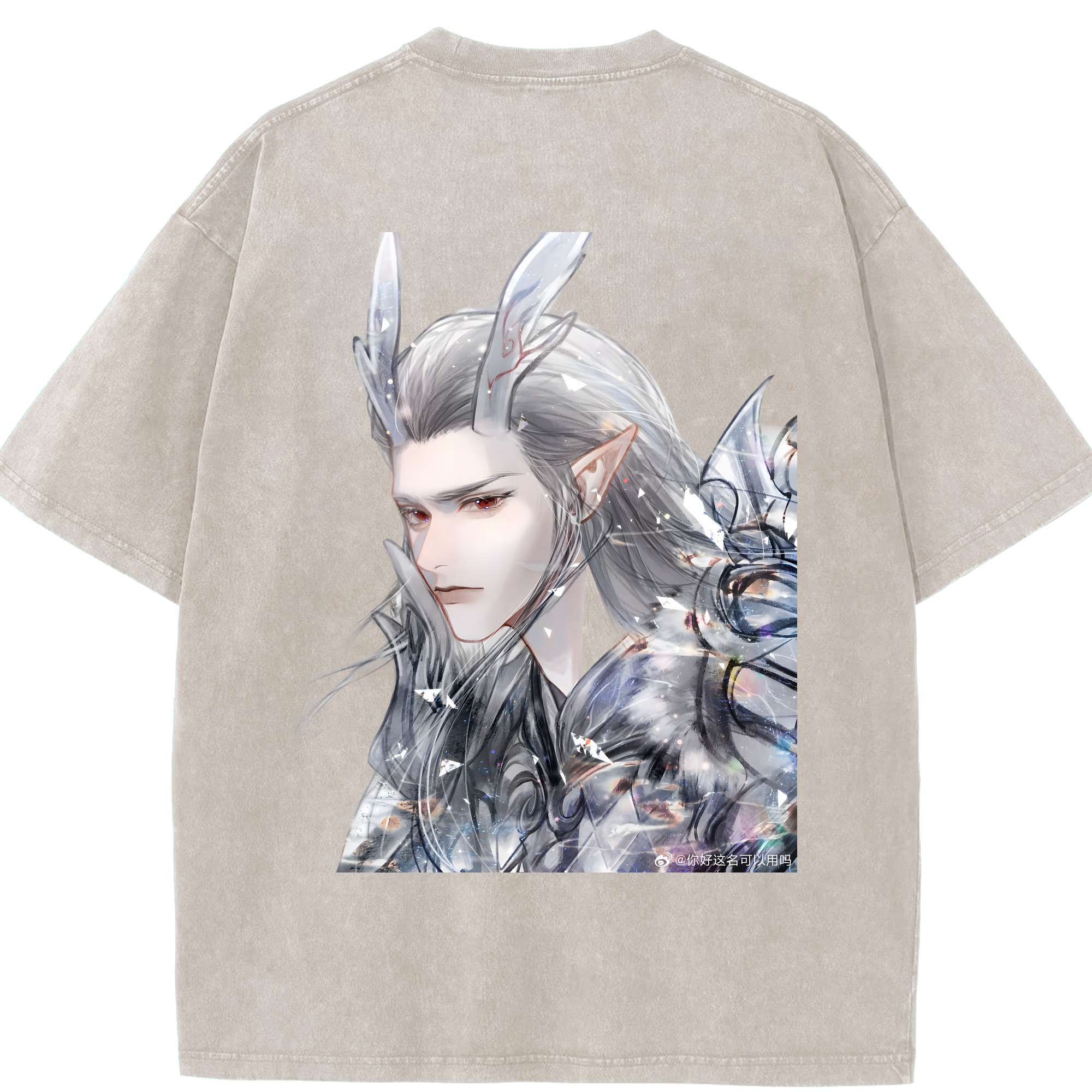 （画像用） Ne Zha 2 ナタ 魔童の大暴れ 綿100% ヴィンテージ風 半袖Tシャツ（背面プリント）