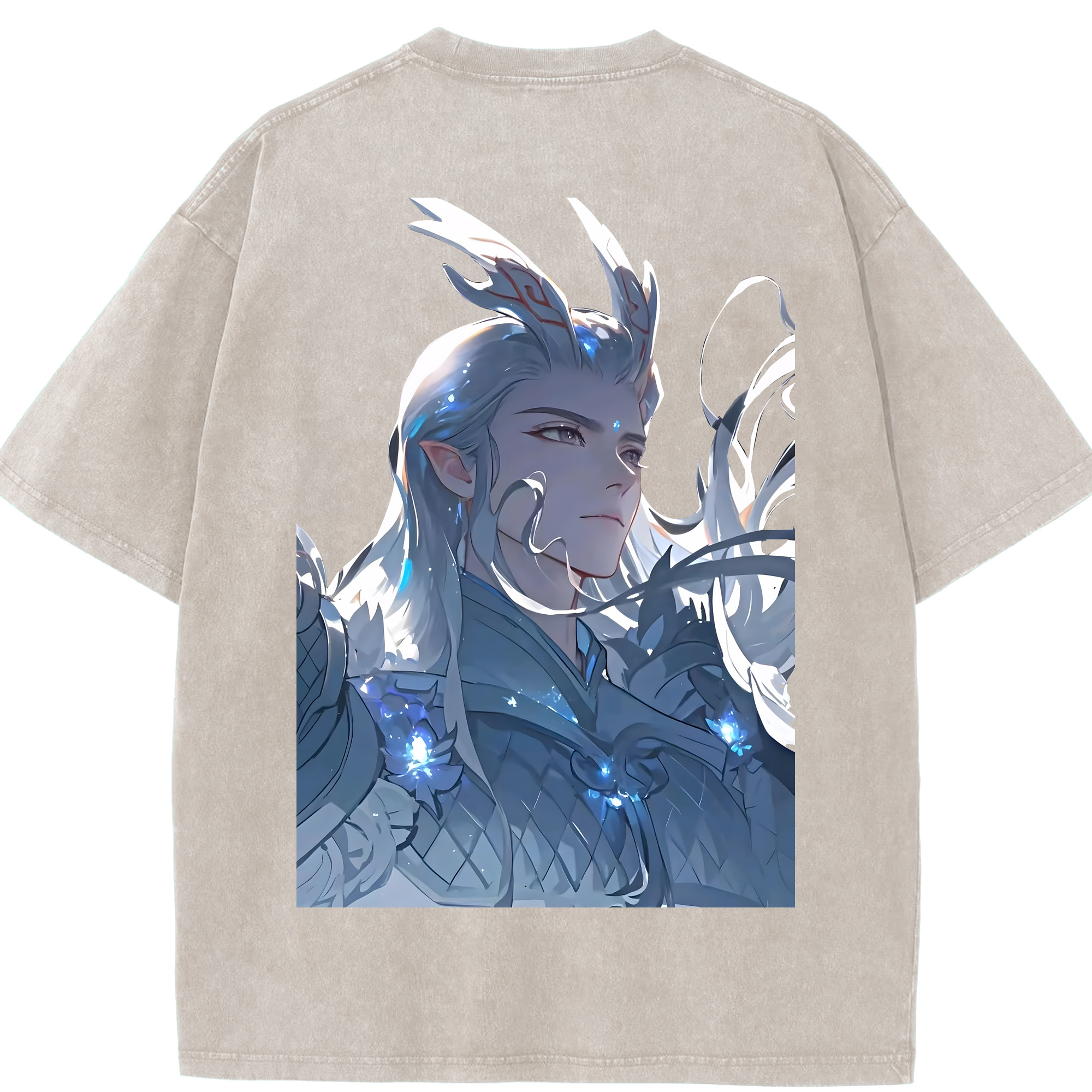 （画像用） Ne Zha 2 ナタ 魔童の大暴れ 綿100% ヴィンテージ風 半袖Tシャツ（背面プリント）