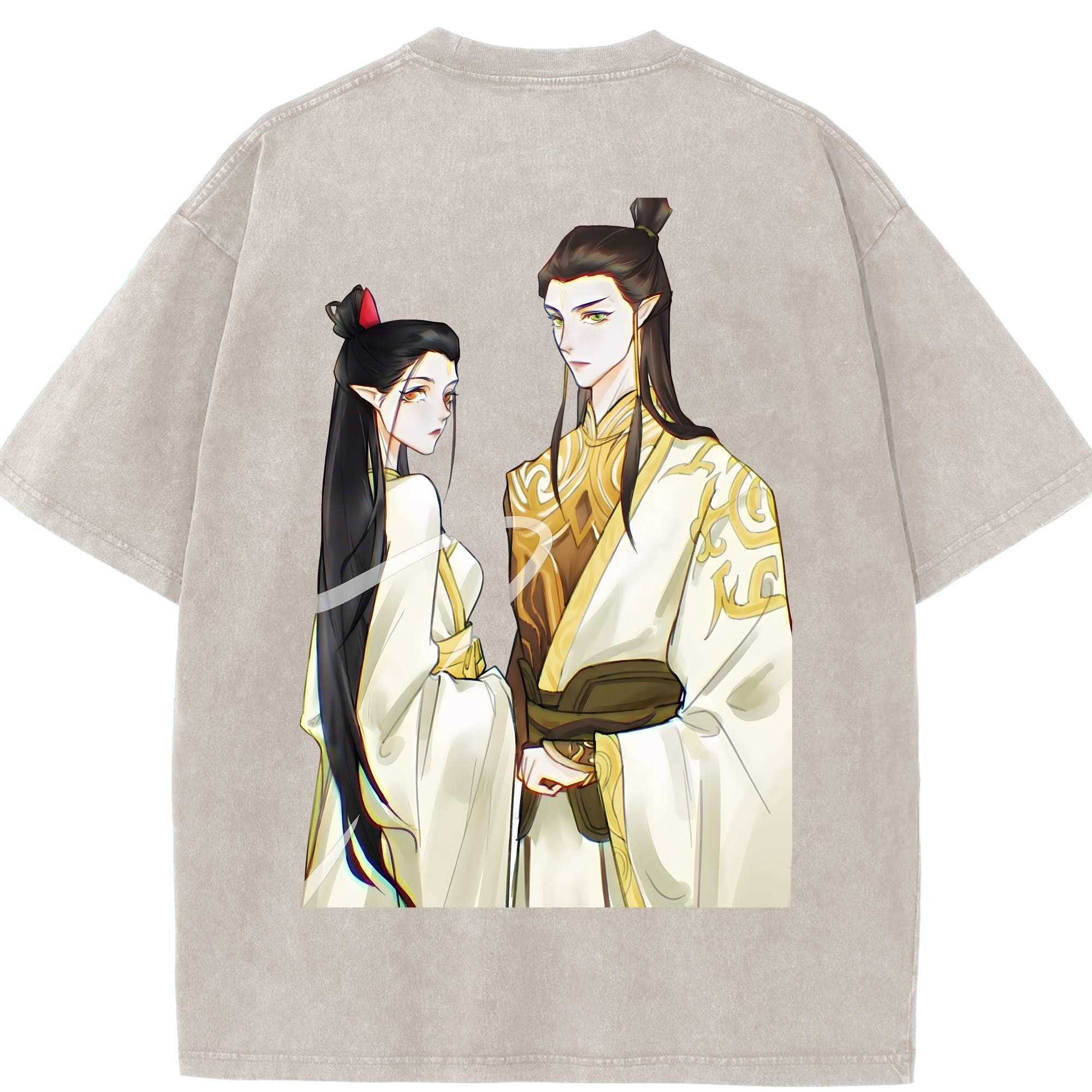 （画像用） Ne Zha 2 ナタ 魔童の大暴れ 綿100% ヴィンテージ風 半袖Tシャツ（背面プリント）