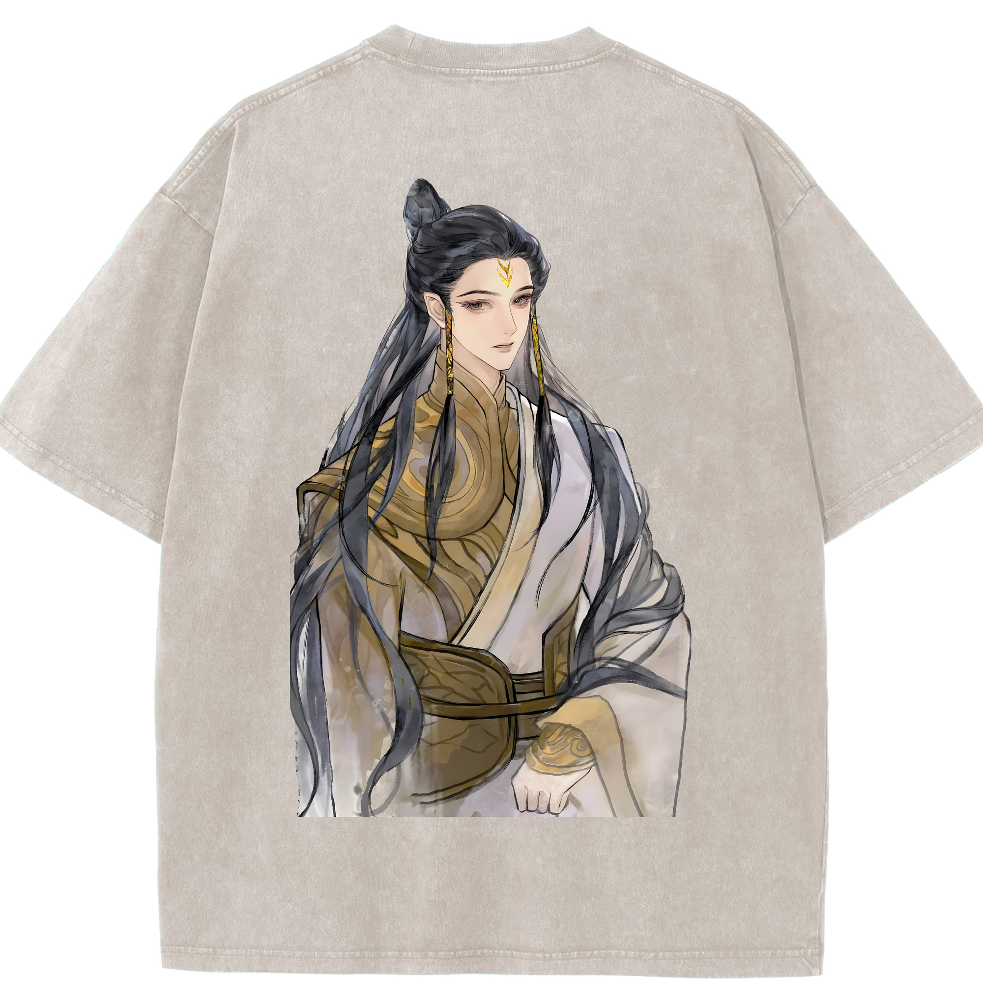 （画像用） Ne Zha 2 ナタ 魔童の大暴れ 綿100% ヴィンテージ風 半袖Tシャツ（背面プリント）