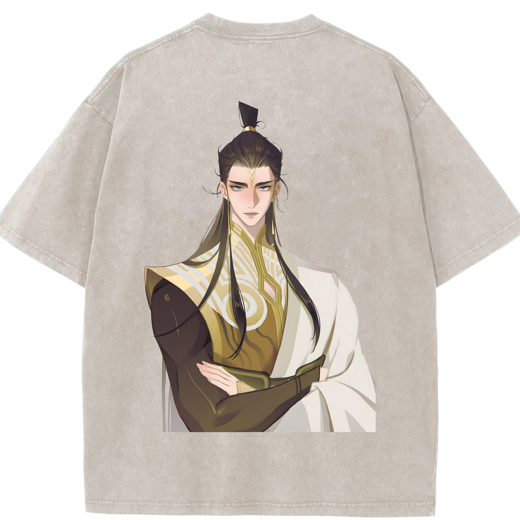 （画像用） Ne Zha 2 ナタ 魔童の大暴れ 綿100% ヴィンテージ風 半袖Tシャツ（背面プリント）