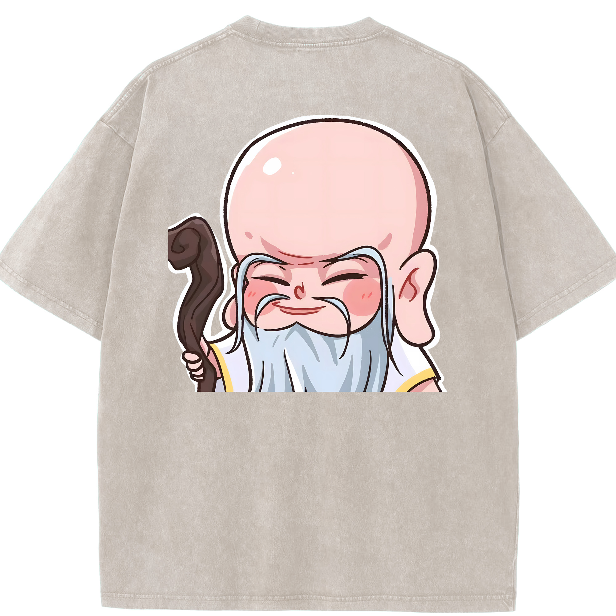 （画像用） Ne Zha 2 ナタ 魔童の大暴れ 綿100% ヴィンテージ風 半袖Tシャツ（背面プリント）