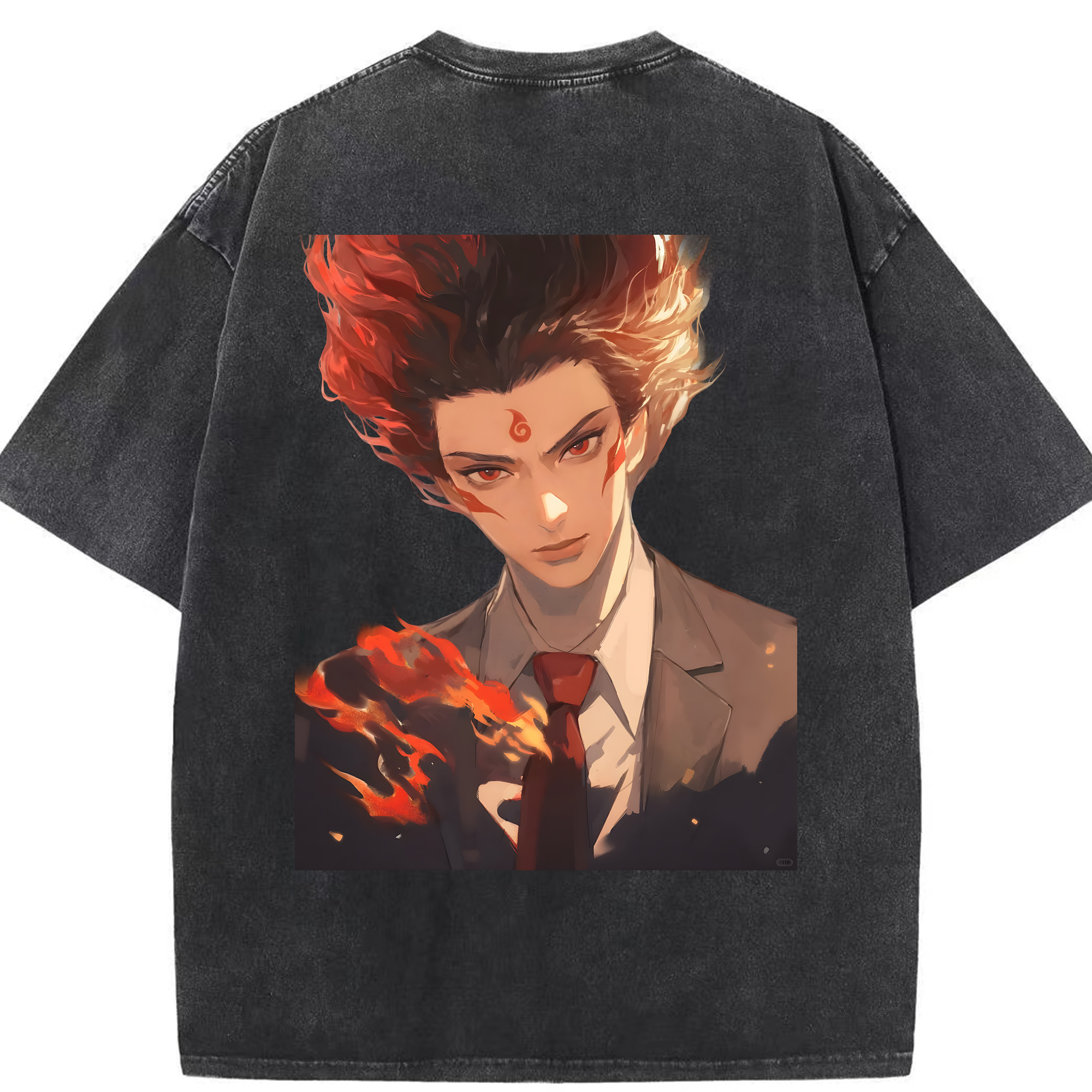 （画像用） Ne Zha 2 ナタ 魔童の大暴れ 綿100% ヴィンテージ風 半袖Tシャツ（背面プリント）