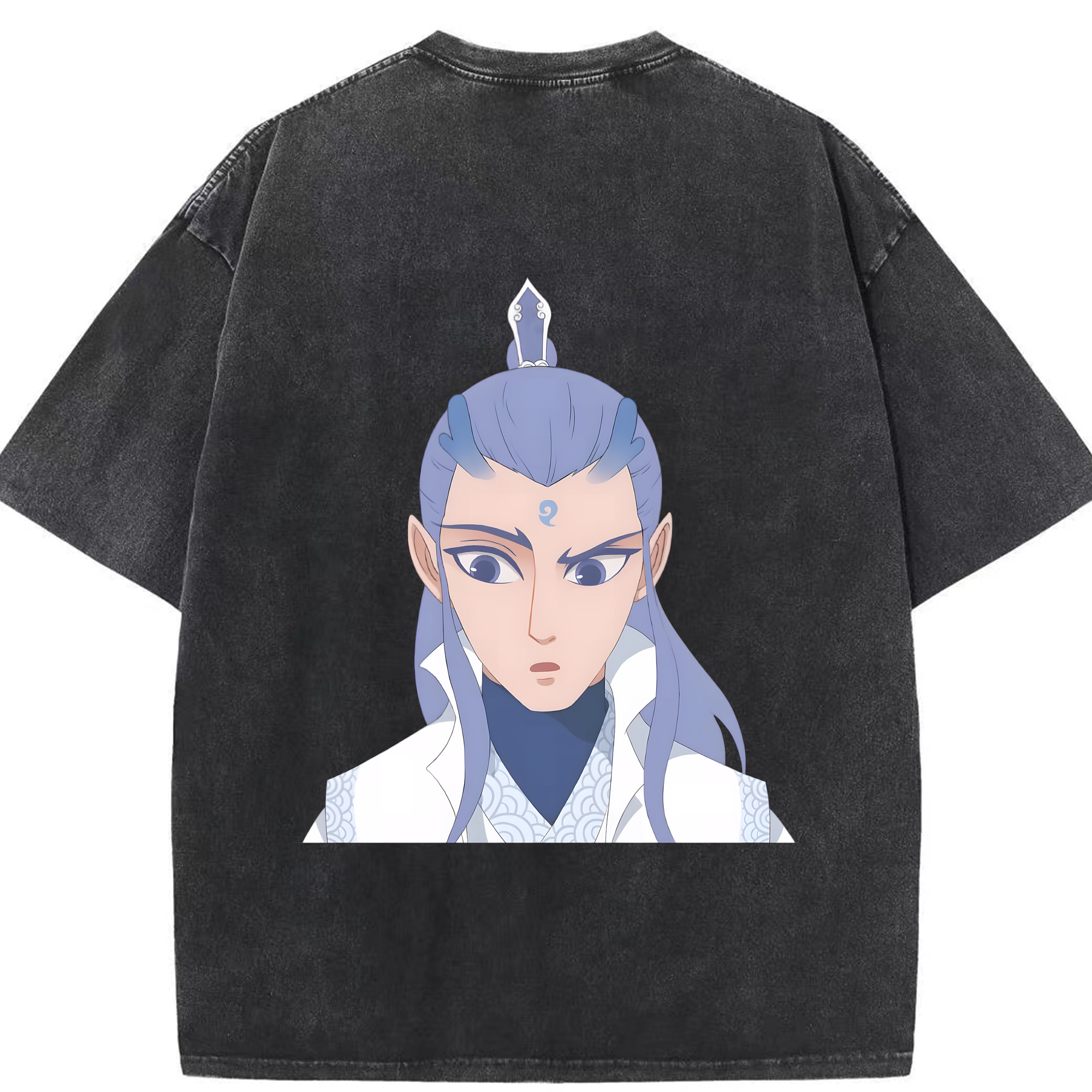 （画像用） Ne Zha 2 ナタ 魔童の大暴れ 綿100% ヴィンテージ風 半袖Tシャツ（背面プリント）