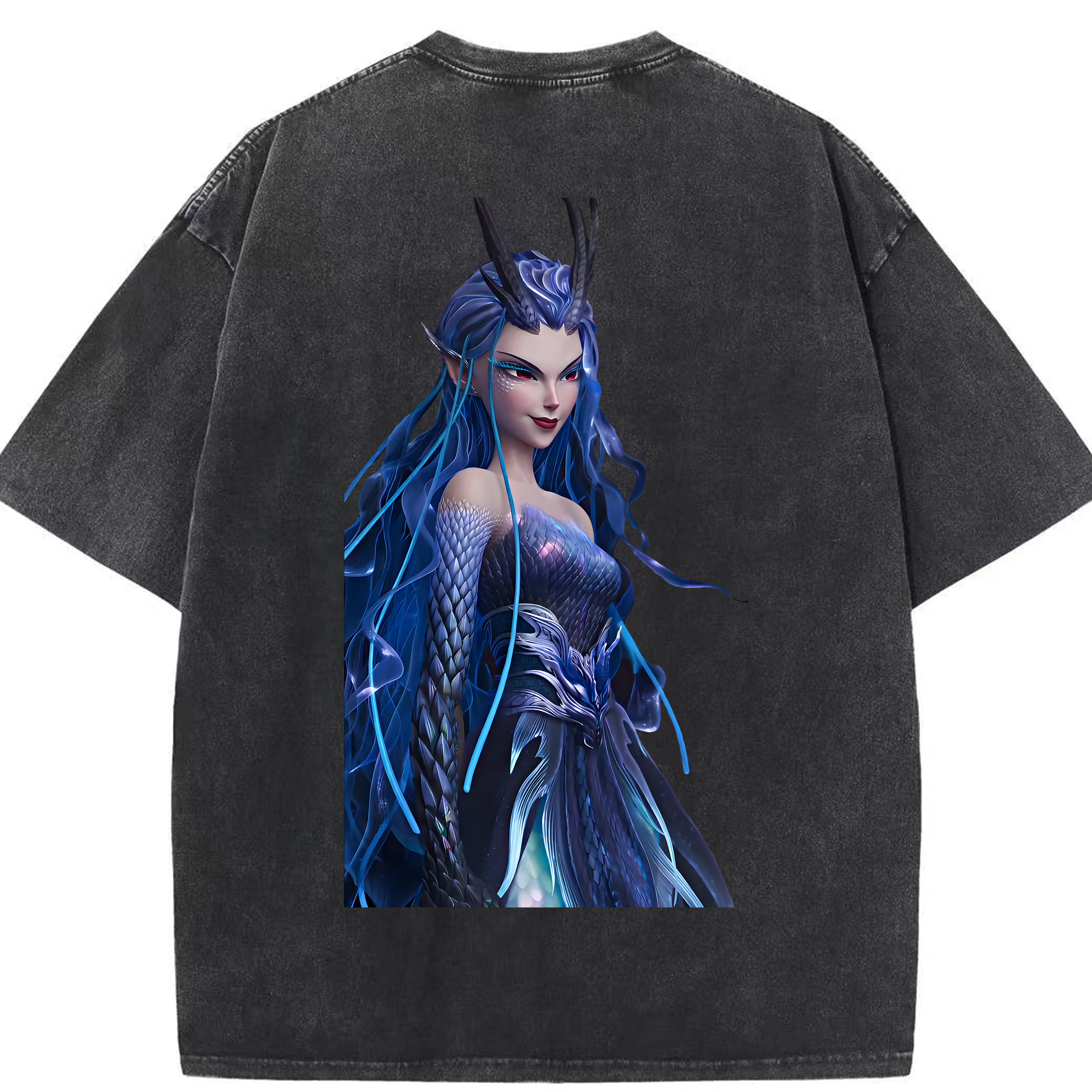 （画像用） Ne Zha 2 ナタ 魔童の大暴れ 綿100% ヴィンテージ風 半袖Tシャツ（背面プリント）