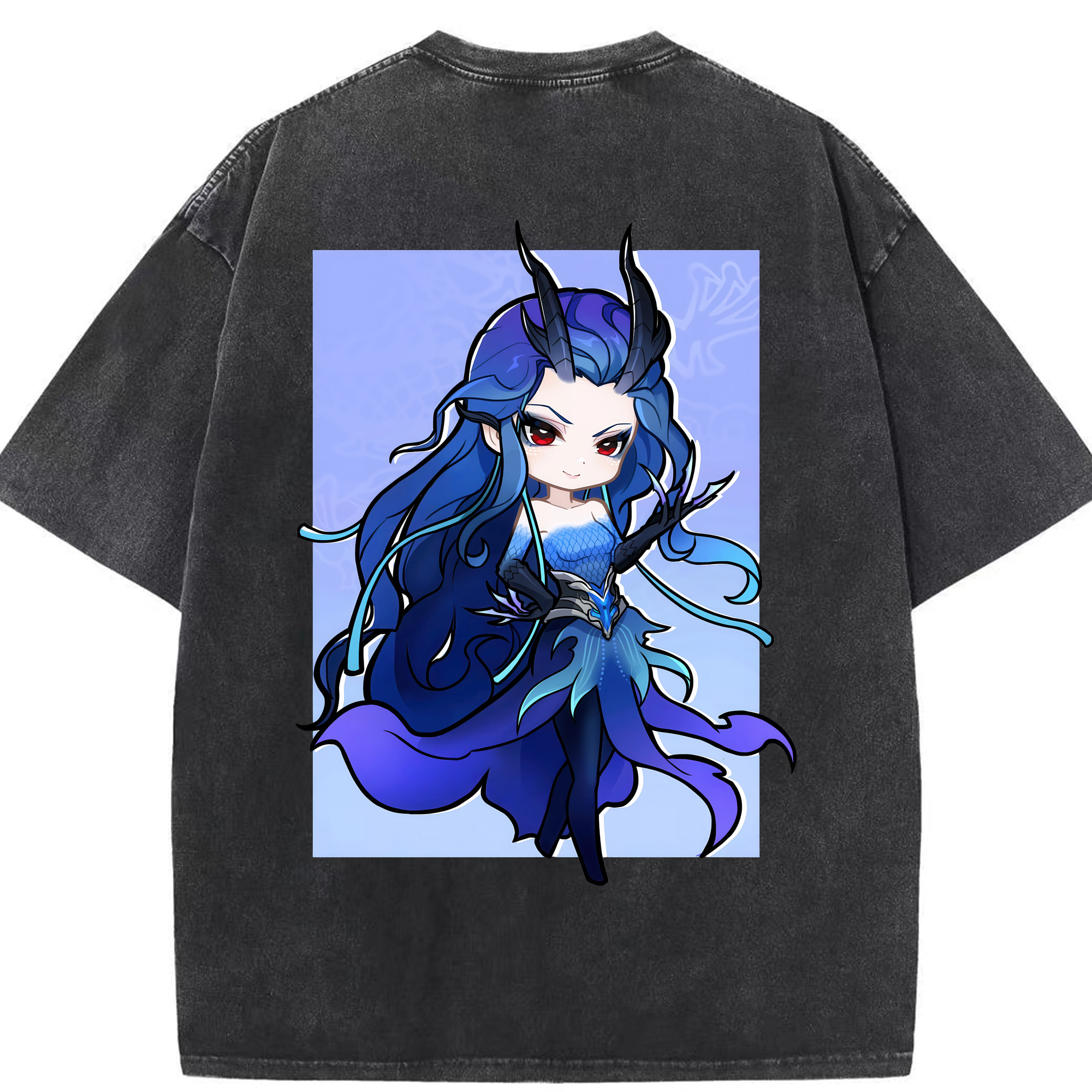 （画像用） Ne Zha 2 ナタ 魔童の大暴れ 綿100% ヴィンテージ風 半袖Tシャツ（背面プリント）