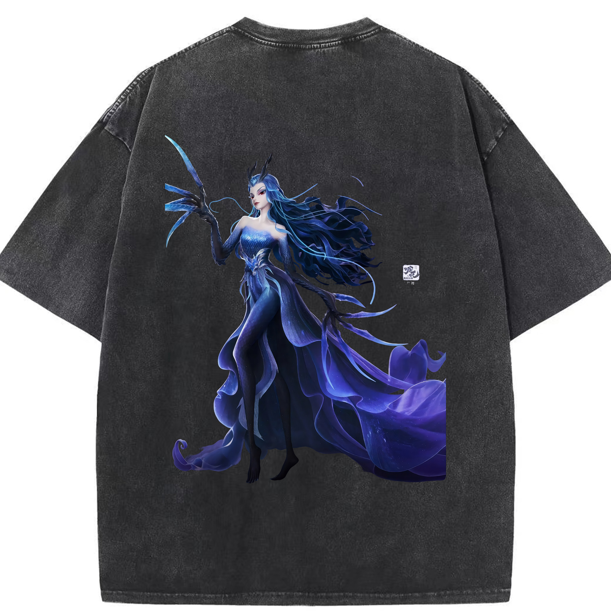 （画像用） Ne Zha 2 ナタ 魔童の大暴れ 綿100% ヴィンテージ風 半袖Tシャツ（背面プリント）