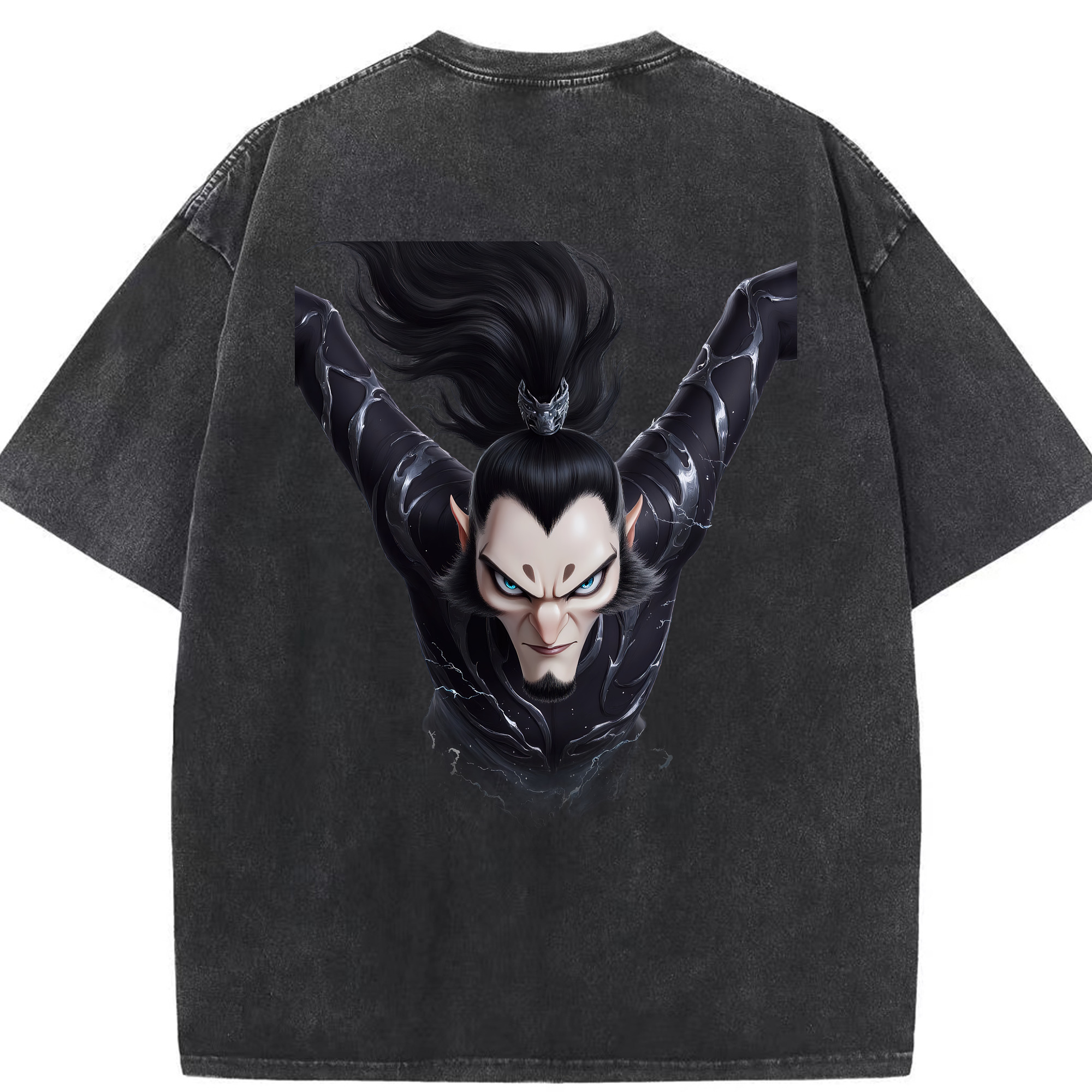 （画像用） Ne Zha 2 ナタ 魔童の大暴れ 綿100% ヴィンテージ風 半袖Tシャツ（背面プリント）