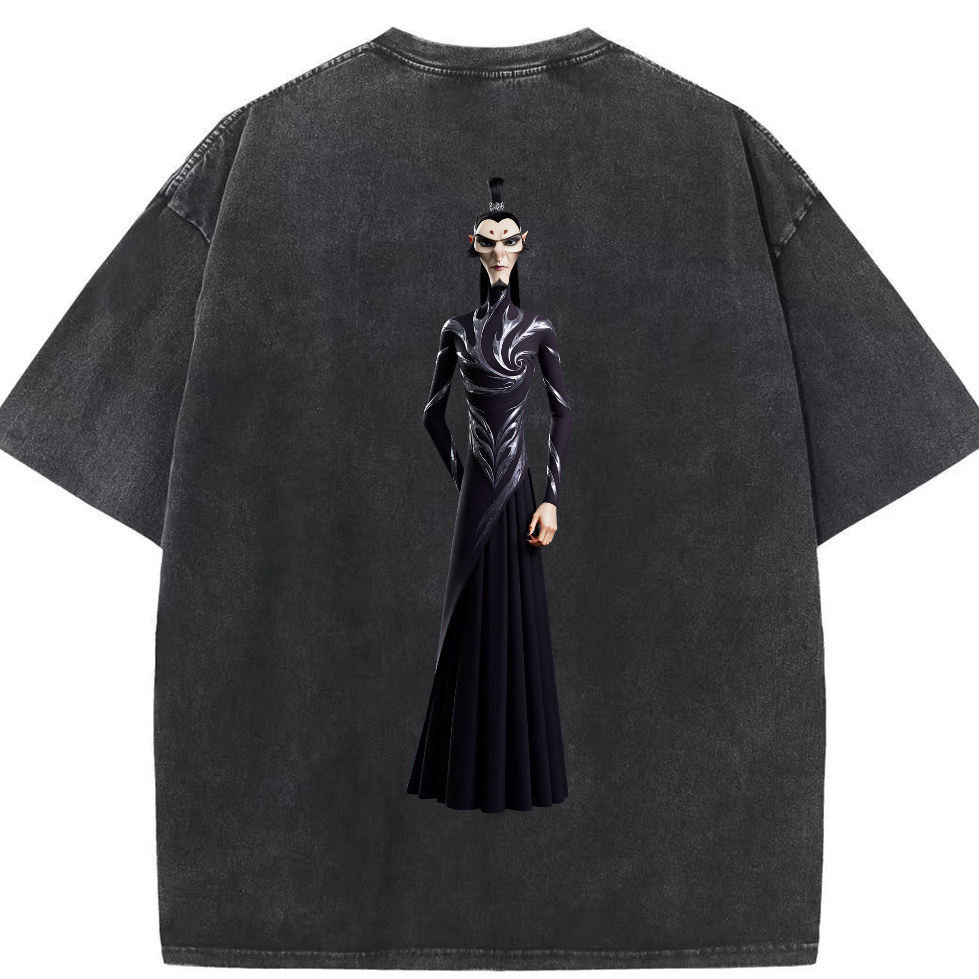 （画像用） Ne Zha 2 ナタ 魔童の大暴れ 綿100% ヴィンテージ風 半袖Tシャツ（背面プリント）