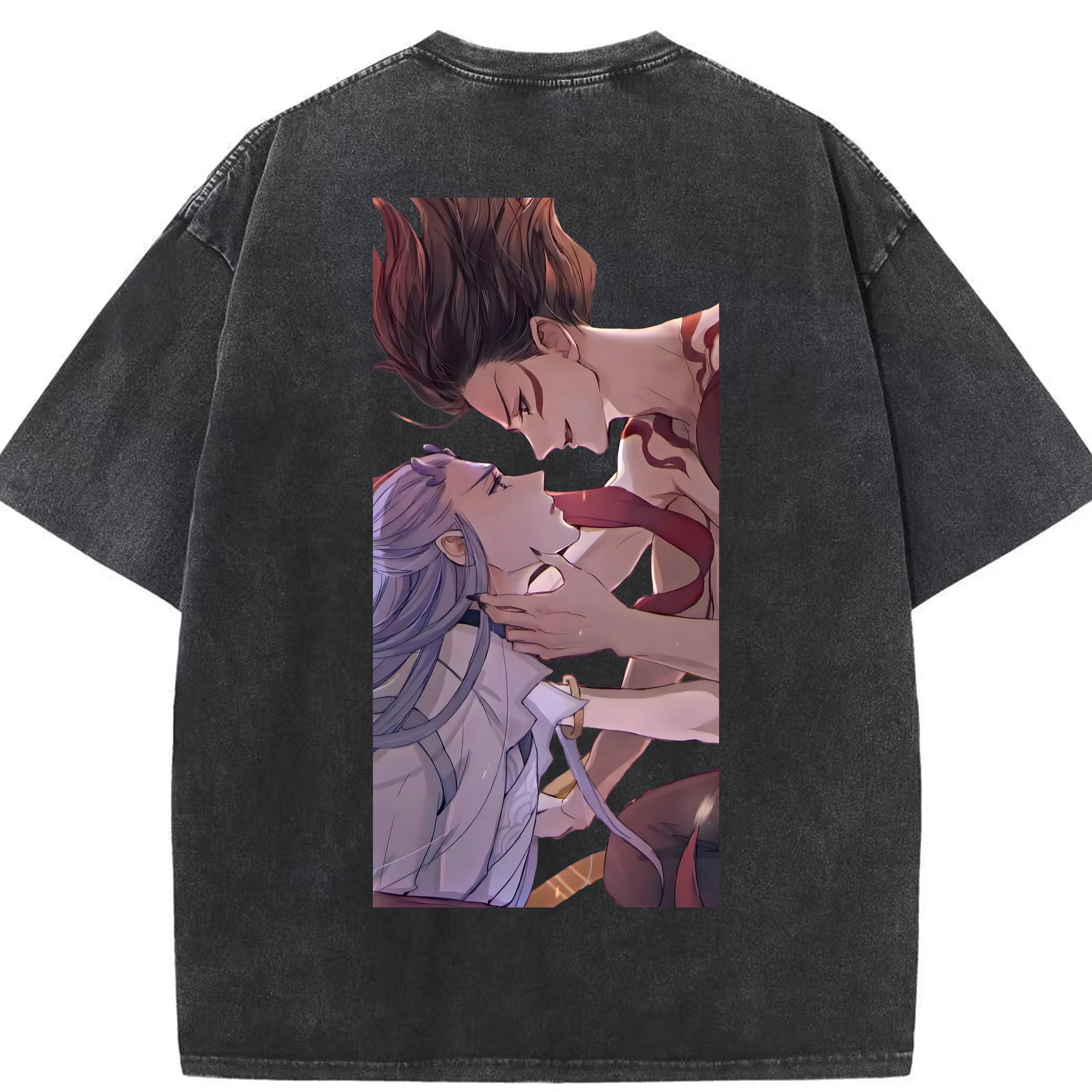 （画像用） Ne Zha 2 ナタ 魔童の大暴れ 綿100% ヴィンテージ風 半袖Tシャツ（背面プリント）