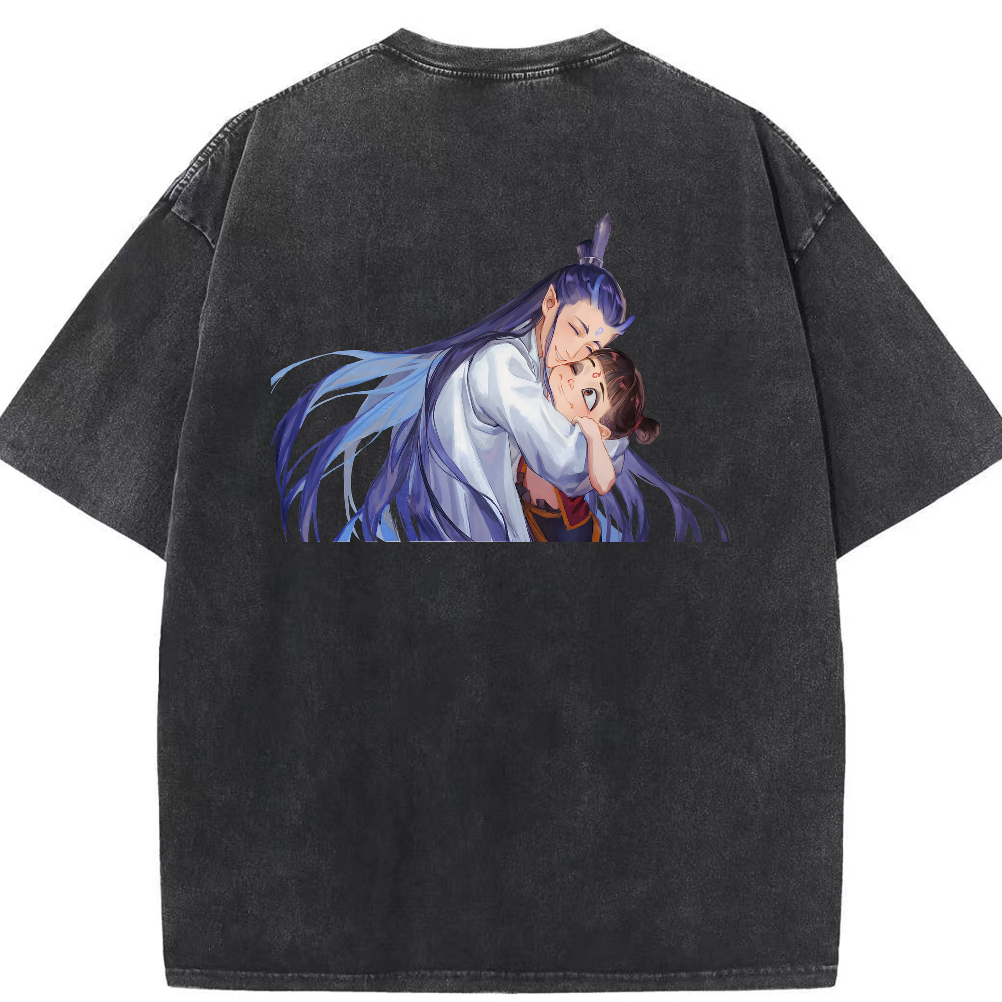 （画像用） Ne Zha 2 ナタ 魔童の大暴れ 綿100% ヴィンテージ風 半袖Tシャツ（背面プリント）