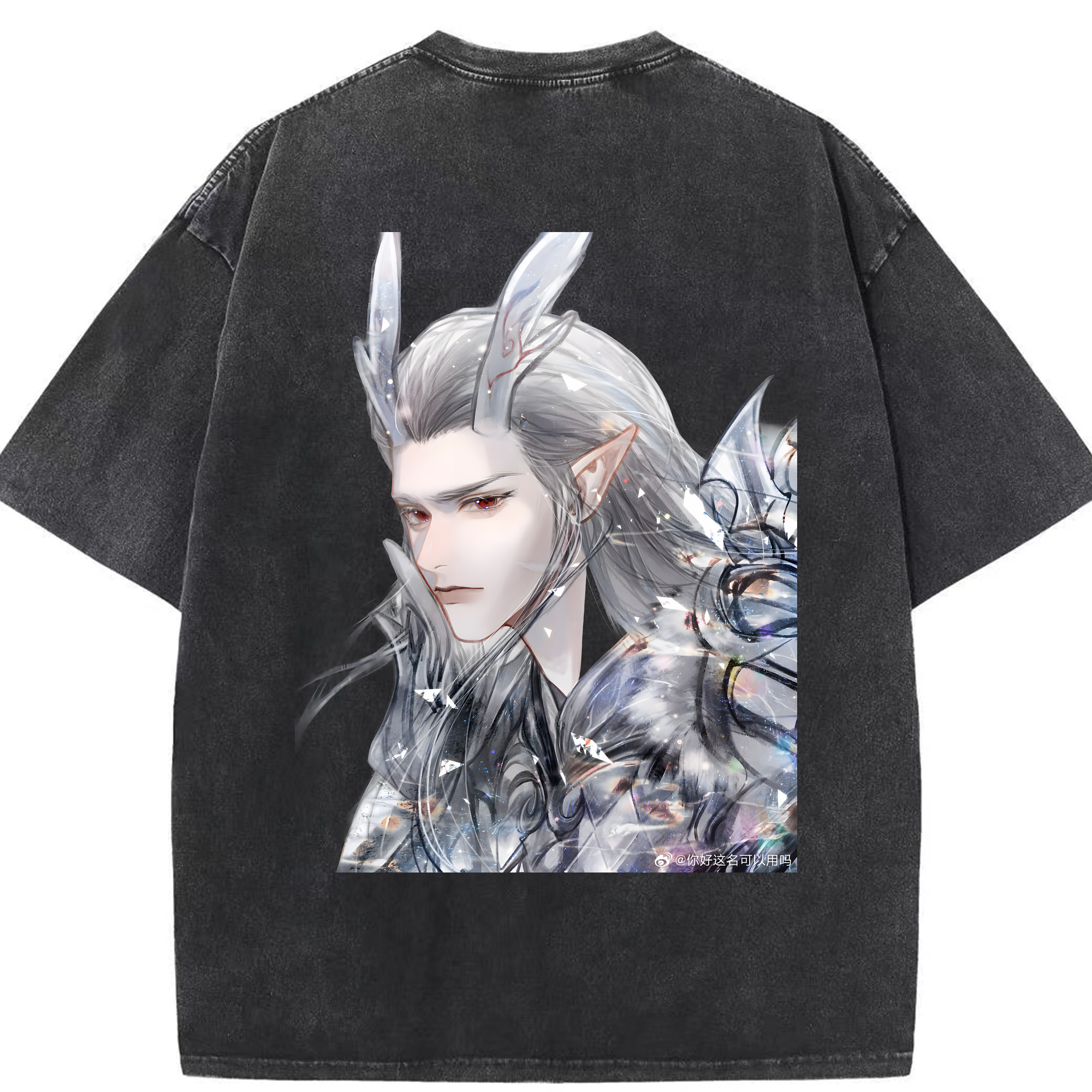 （画像用） Ne Zha 2 ナタ 魔童の大暴れ 綿100% ヴィンテージ風 半袖Tシャツ（背面プリント）