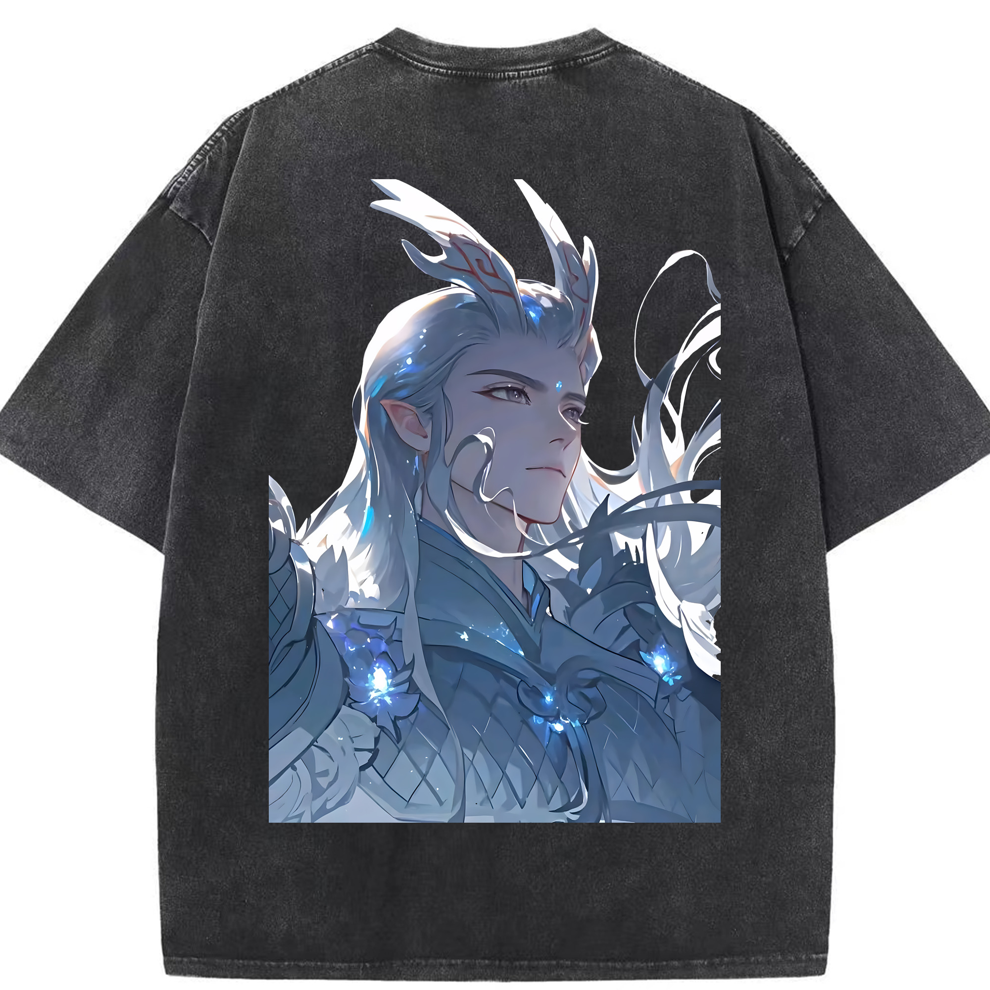 （画像用） Ne Zha 2 ナタ 魔童の大暴れ 綿100% ヴィンテージ風 半袖Tシャツ（背面プリント）