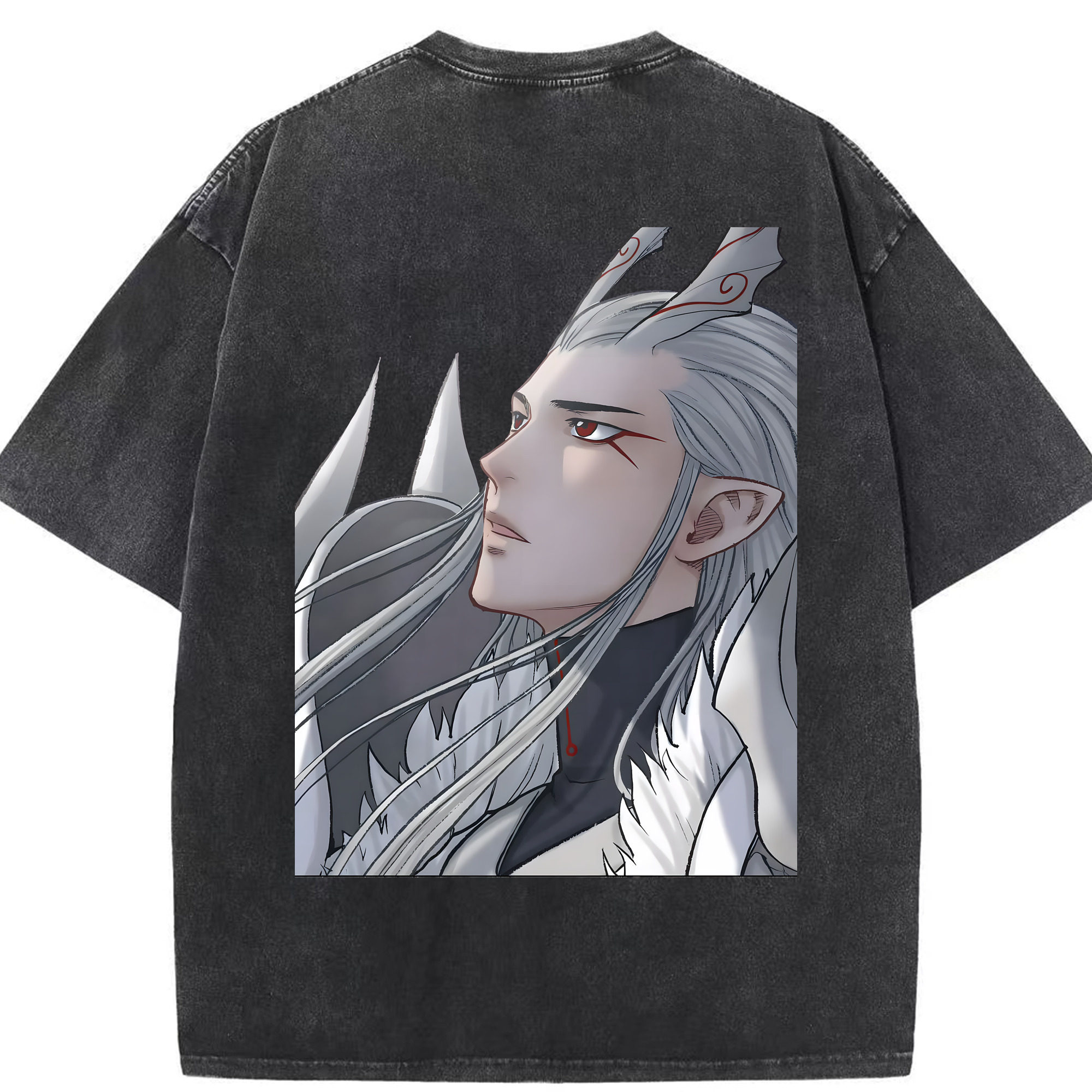 （画像用） Ne Zha 2 ナタ 魔童の大暴れ 綿100% ヴィンテージ風 半袖Tシャツ（背面プリント）