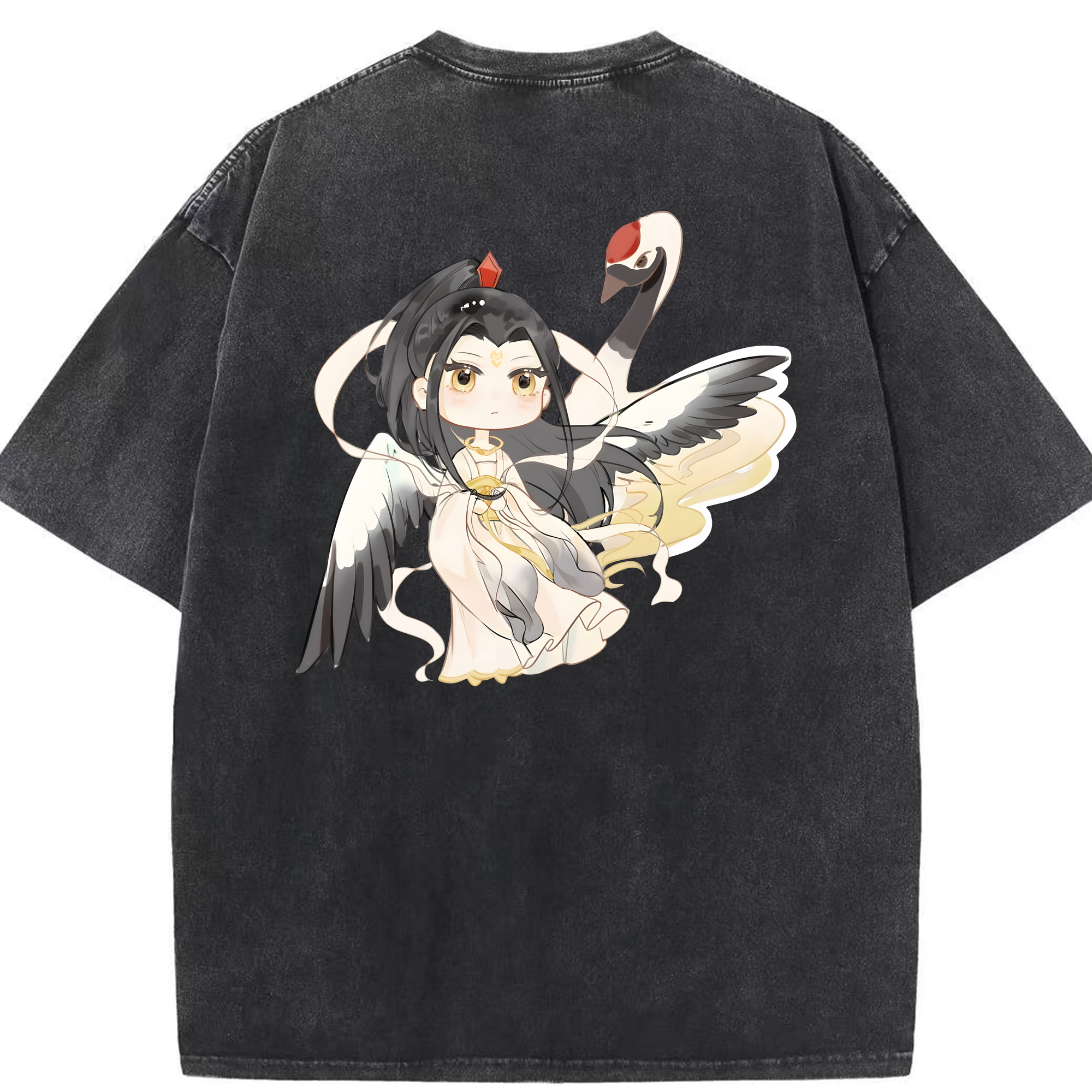 （画像用） Ne Zha 2 ナタ 魔童の大暴れ 綿100% ヴィンテージ風 半袖Tシャツ（背面プリント）